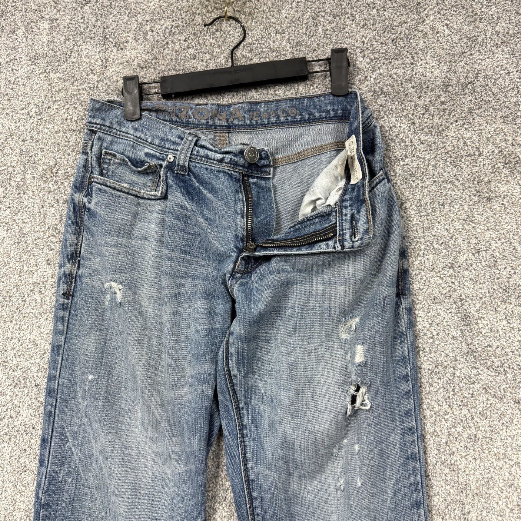 Vintage Arizona Jean Co Jeans Mens Slim Straight 29x29 Blue Distressed Denim Grunge Java? Size US 29 - 7 Thumbnail