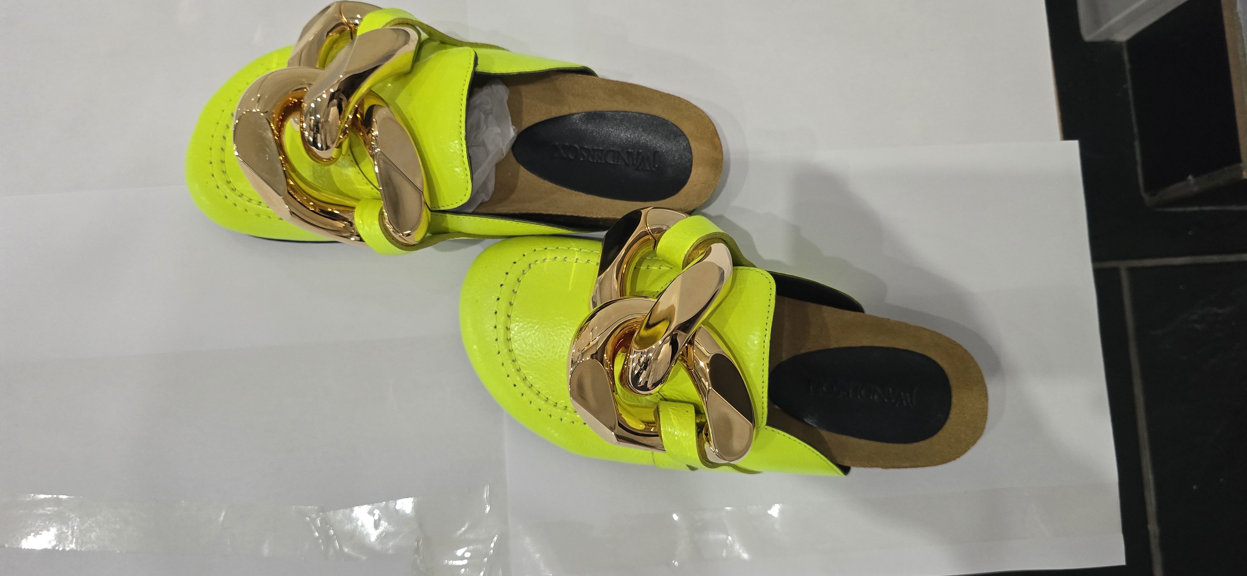 JW Anderson Chain Loafer Mule Neon Green Leather Authentic RRP $595 Size US 6 / IT 36 - 5 Thumbnail