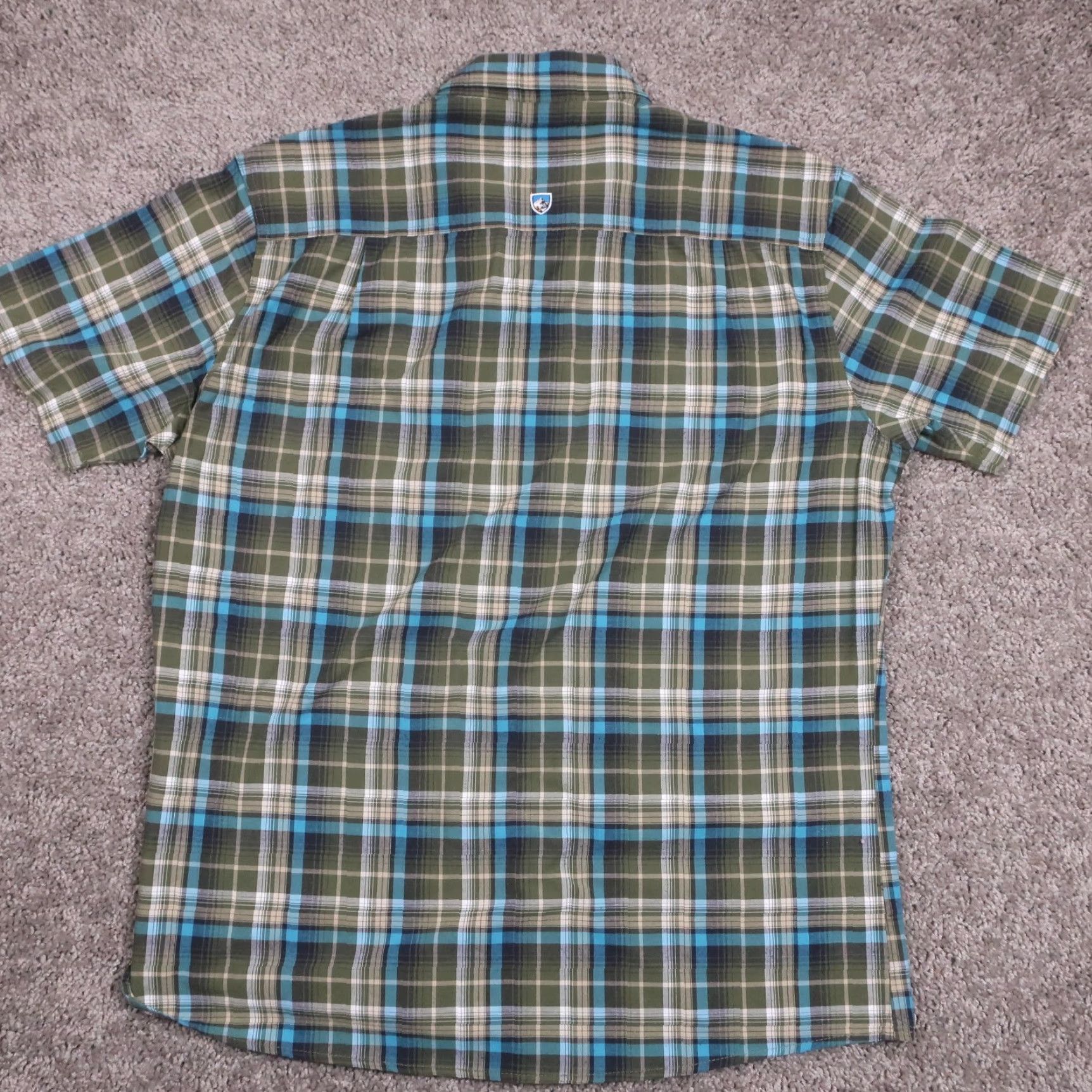 Vintage VINTAGE KUHL Button Up Shirt Mens M Green Plaid Short Sleeve Metal Buttons Nylon Poly Size US M / EU 48-50 / 2 - 2 Thumbnail