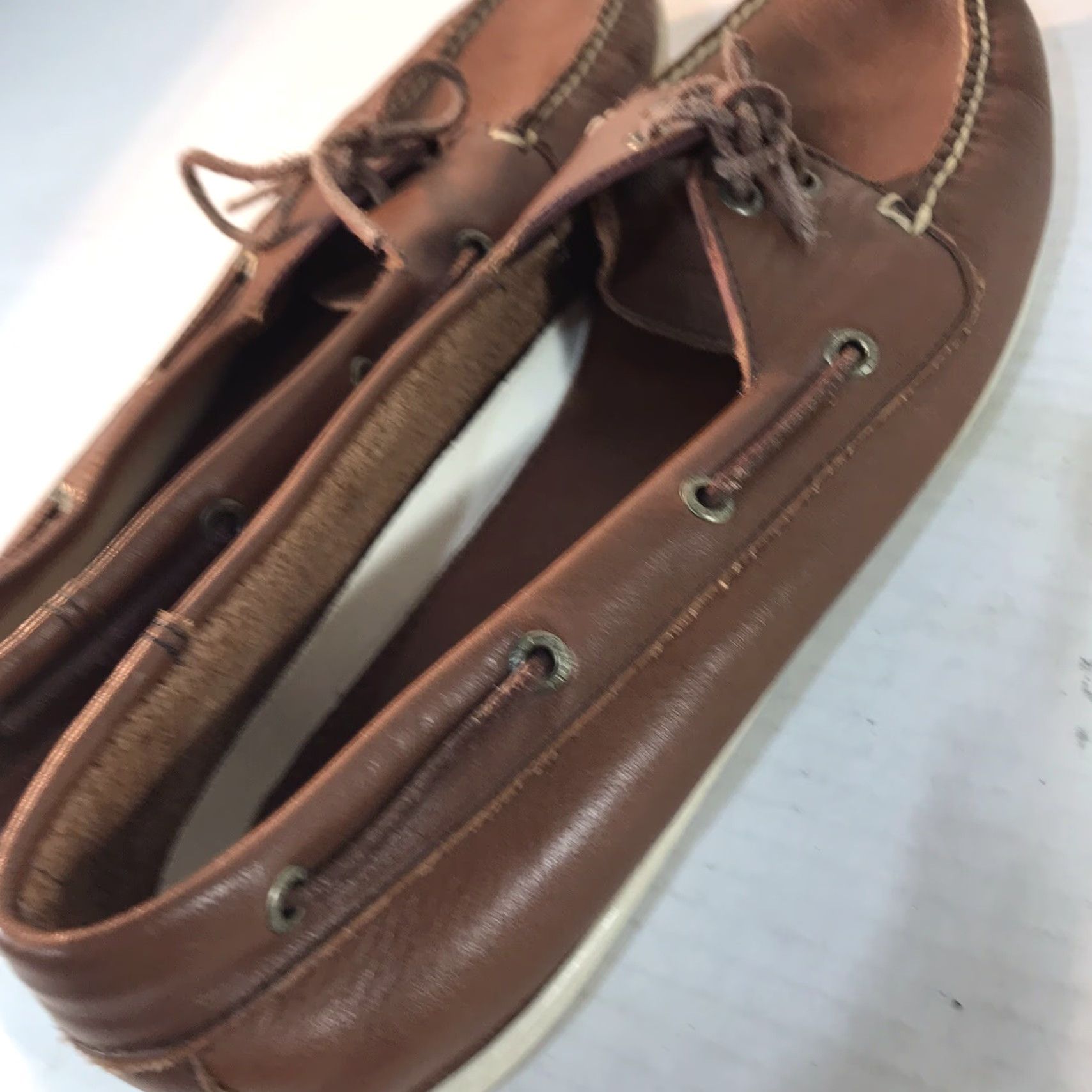 Vintage LL Bean Leather Loafers Men Size 10M Casual Slip On Brown Comfort Dress Shoe Size US 10 / EU 43 - 4 Thumbnail