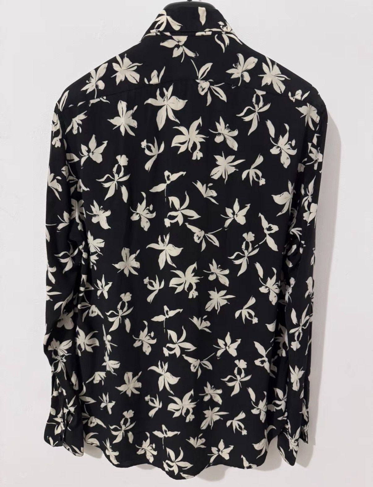 Saint Laurent Paris SLP 21SS Runway All-Over Wild Orchid Print Silk Shirt Size US M / EU 48-50 / 2 - 2 Thumbnail
