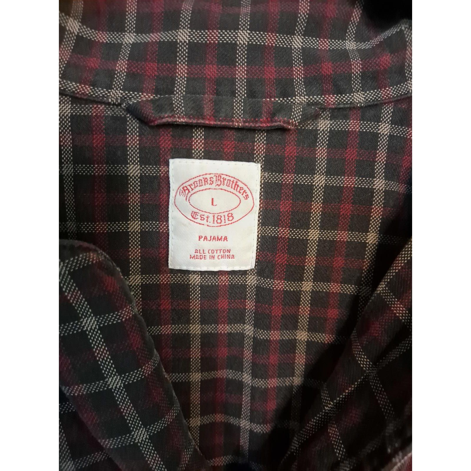 Brooks Brothers Brooks Brothers Maroon, Tan and Black Pajama Top Size Large Size US L / EU 52-54 / 3 - 2 Thumbnail