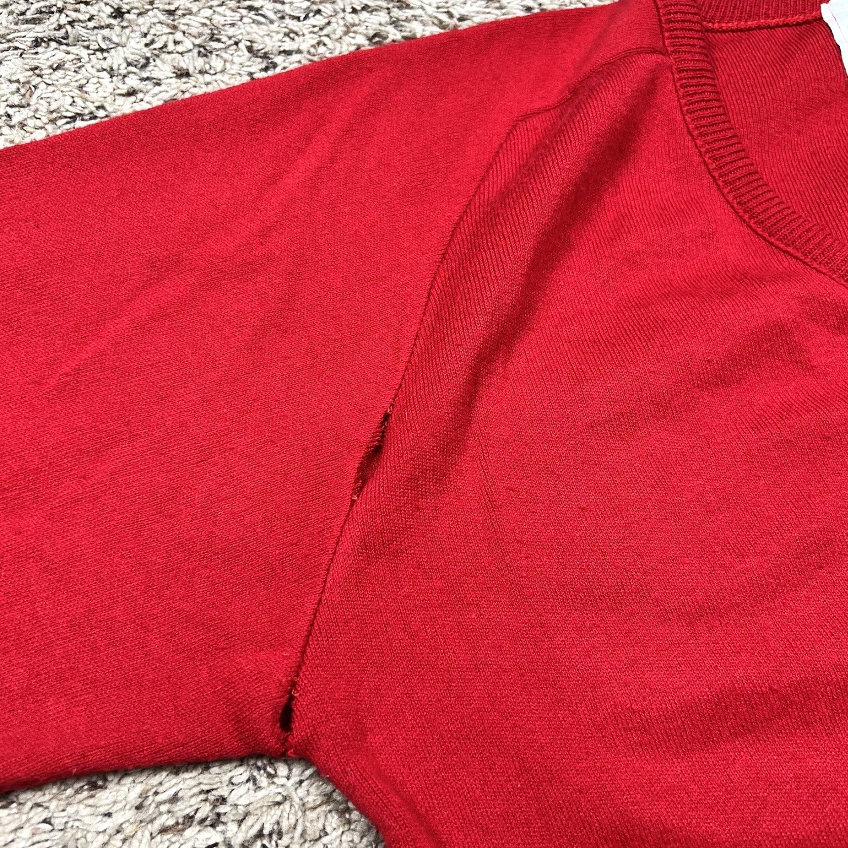 Adidas VINTAGE Adidas Staff V-Neck Knit Red Sweater Adult Large Embroidered Logo Shirts Pullover 80s Mens Womens Unisex Size US L / EU 52-54 / 3 - 6 Thumbnail