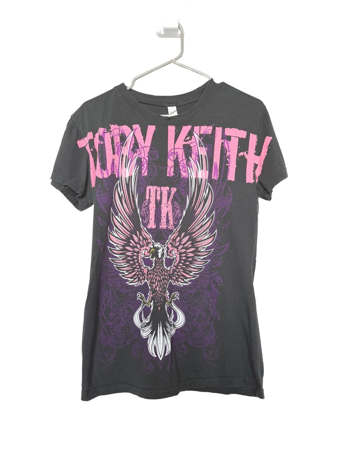 Designer Toby Keith Graphic Tee - Black with Pink Design Size XL / US 12-14 / IT 48-50 - 1 Thumbnail