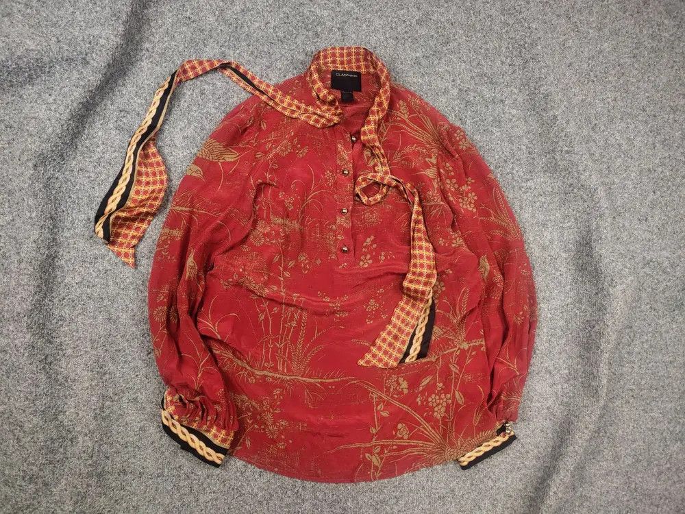 Roberto Cavalli Roberto Cavalli Silk Blouse long sleeves pattern collar Size XL / US 12-14 / IT 48-50 - 1 Thumbnail