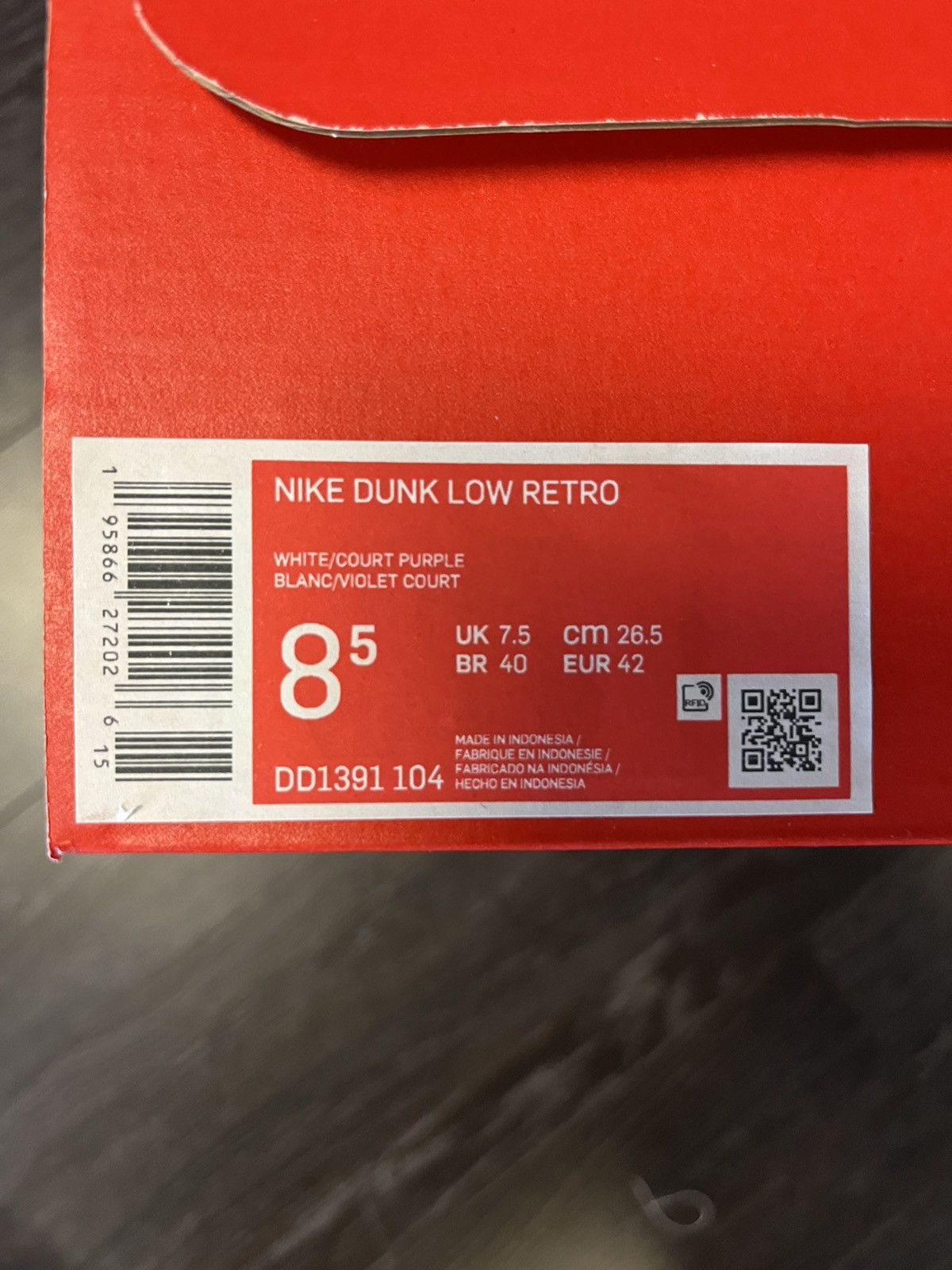 Nike Nike Dunk Low Championship Court Purple Size US 8.5 / EU 41-42 - 7 Thumbnail