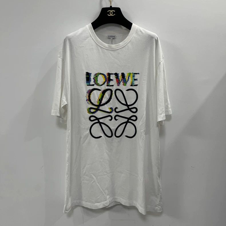 Loewe LOEWE White logo embroidered round neck short sleeve Size XS / US 0-2 / IT 36-38 - 1 Thumbnail