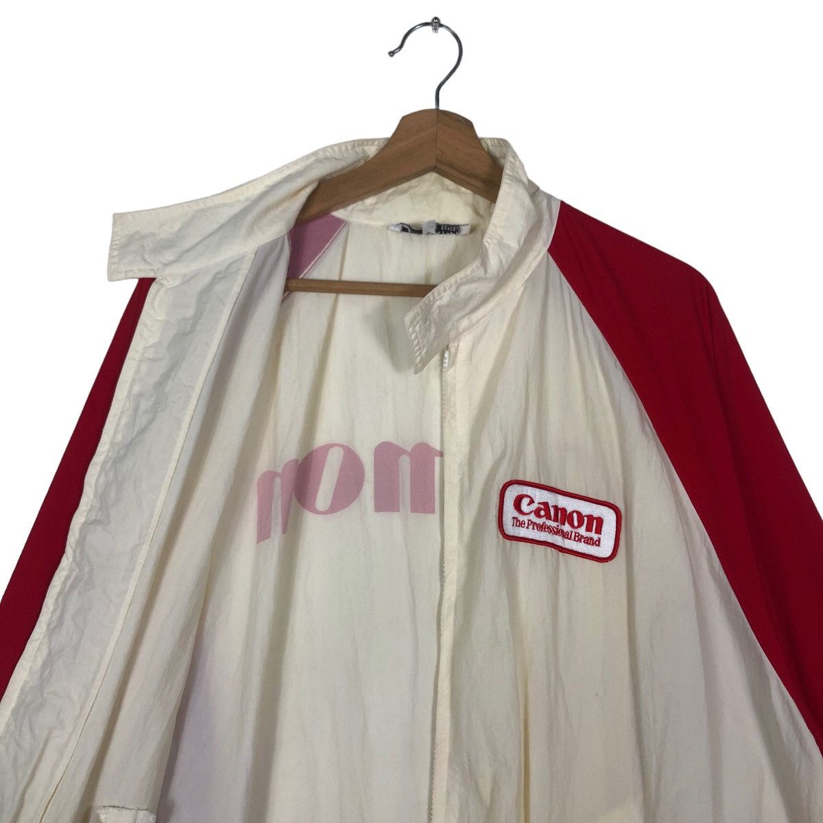 Japanese Brand 🔥90’s Vintage Bomber Jacket Canon Big Logo Spel Out Size US L / EU 52-54 / 3 - 9 Thumbnail