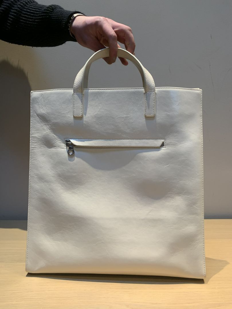 Courreges Courrèges Heritage Leather Tote Bag - Off-White/Ecru Size ONE SIZE - 2 Thumbnail
