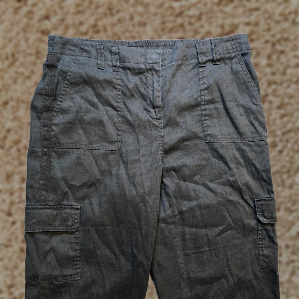 Vintage Chicos Pants Womens Large Black Cargo Linen Straight Leg Crop High Rise Capsule Size 24" / US 00 / IT 34 - 1 Thumbnail