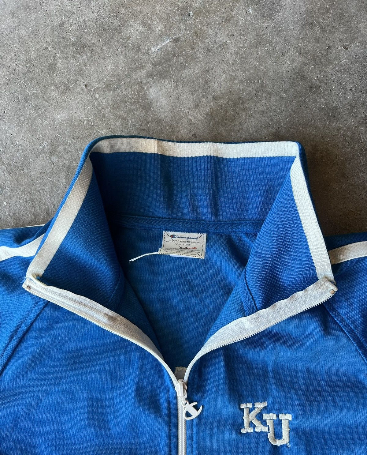 Champion × Vintage Kansas City Jayhawks x Champion Zip Up Jacket Size Medium Size US M / EU 48-50 / 2 - 2 Thumbnail