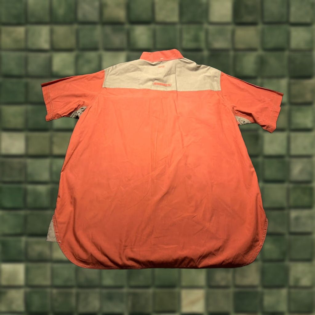 Vintage Game Guard Shirt Mens XL Orange Short Sleeve Button-Up Padded Shoulder Patch Pocket Outdoor Casual Workwear Size US XL / EU 56 / 4 - 1 Thumbnail