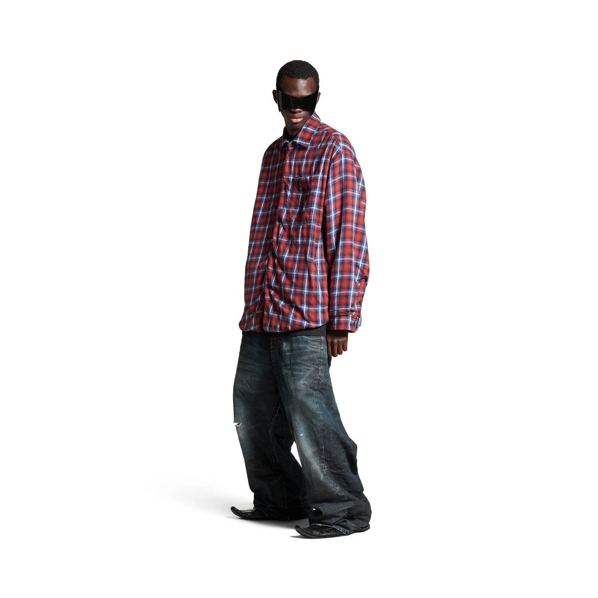 Balenciaga (Brand New) BALENCIAGA Lined Check Jacket – Red & Blue Size US L / EU 52-54 / 3 - 1 Thumbnail