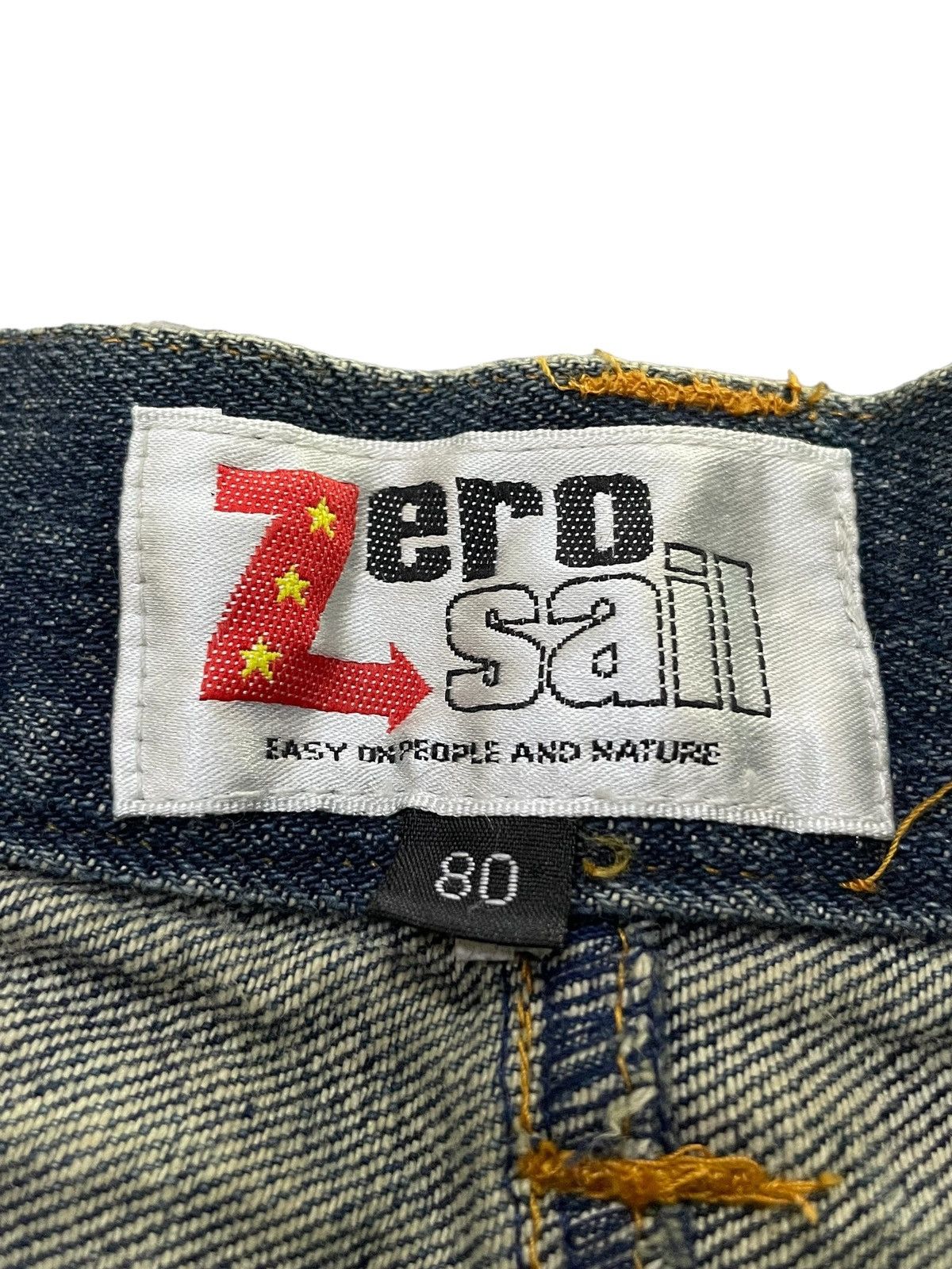 Zaero sail Japan Patch Work Distressed Dirty Blue Wash Jeans