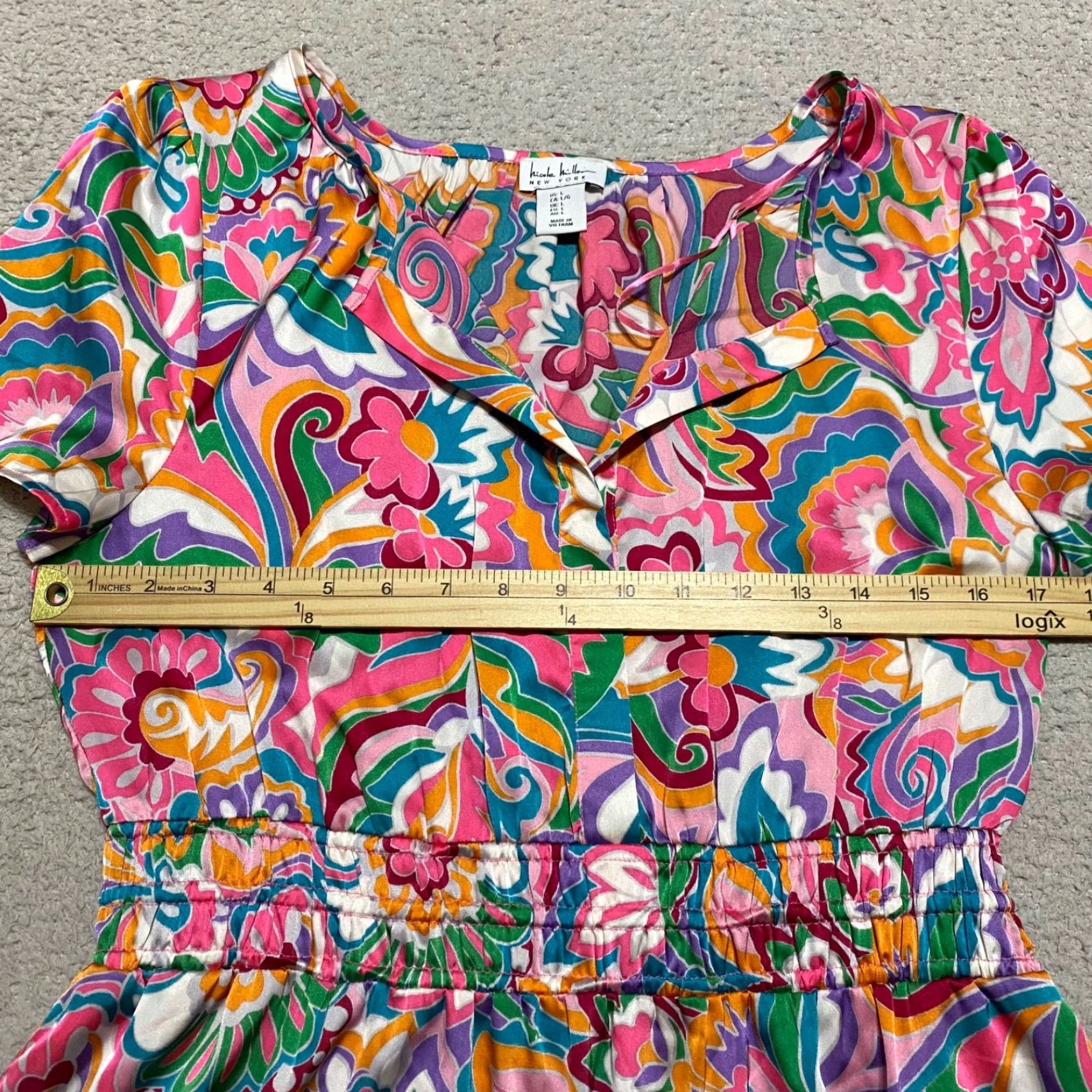 Nicole Miller Nicole Miller Dress Adult L Multicolor Geometric Fit & Flare Knee Length Sleeveless Womens Size L / US 10 / IT 46 - 6 Thumbnail