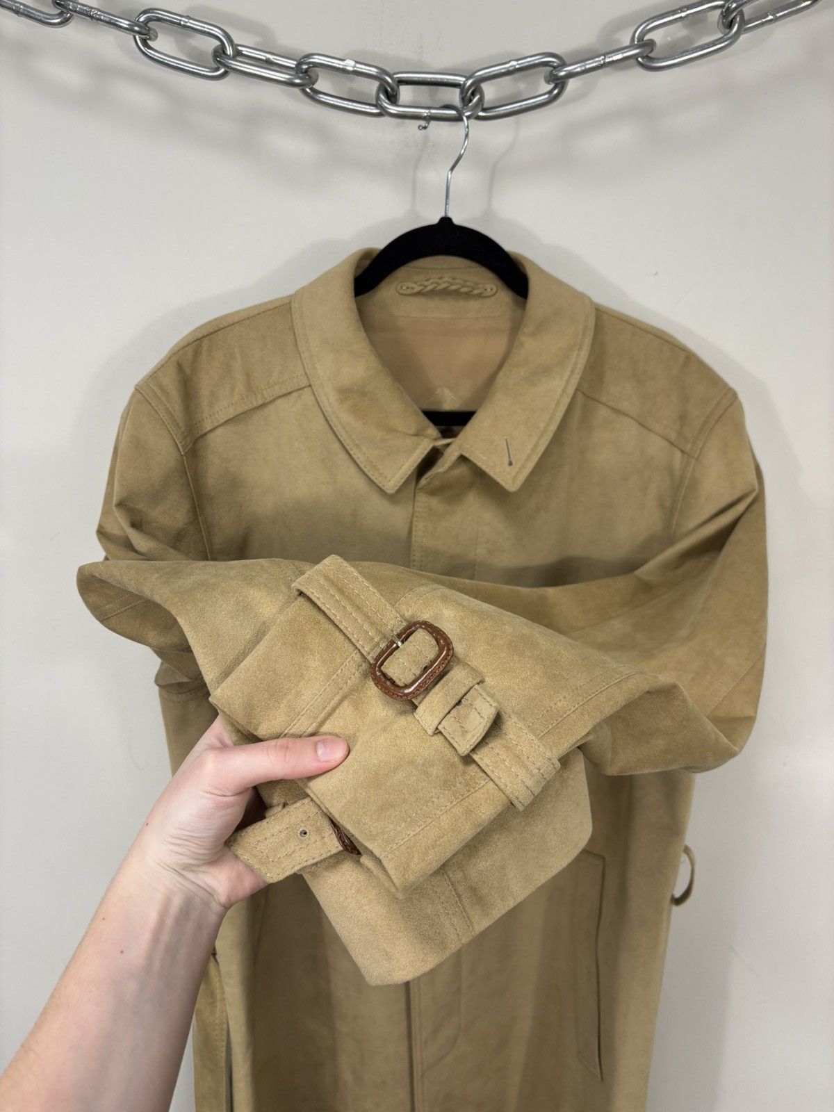 Schneiders Schneiders Salzburg Men’s Camel Alcantara Belted Long Coat Size US L / EU 52-54 / 3 - 11 Thumbnail