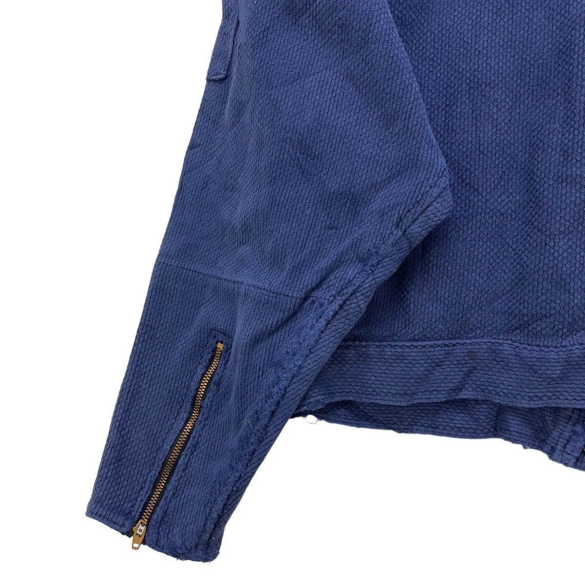 Indigo Japanese Brand Sashiko Single Biker Jacket Size US M / EU 48-50 / 2 - 3 Thumbnail