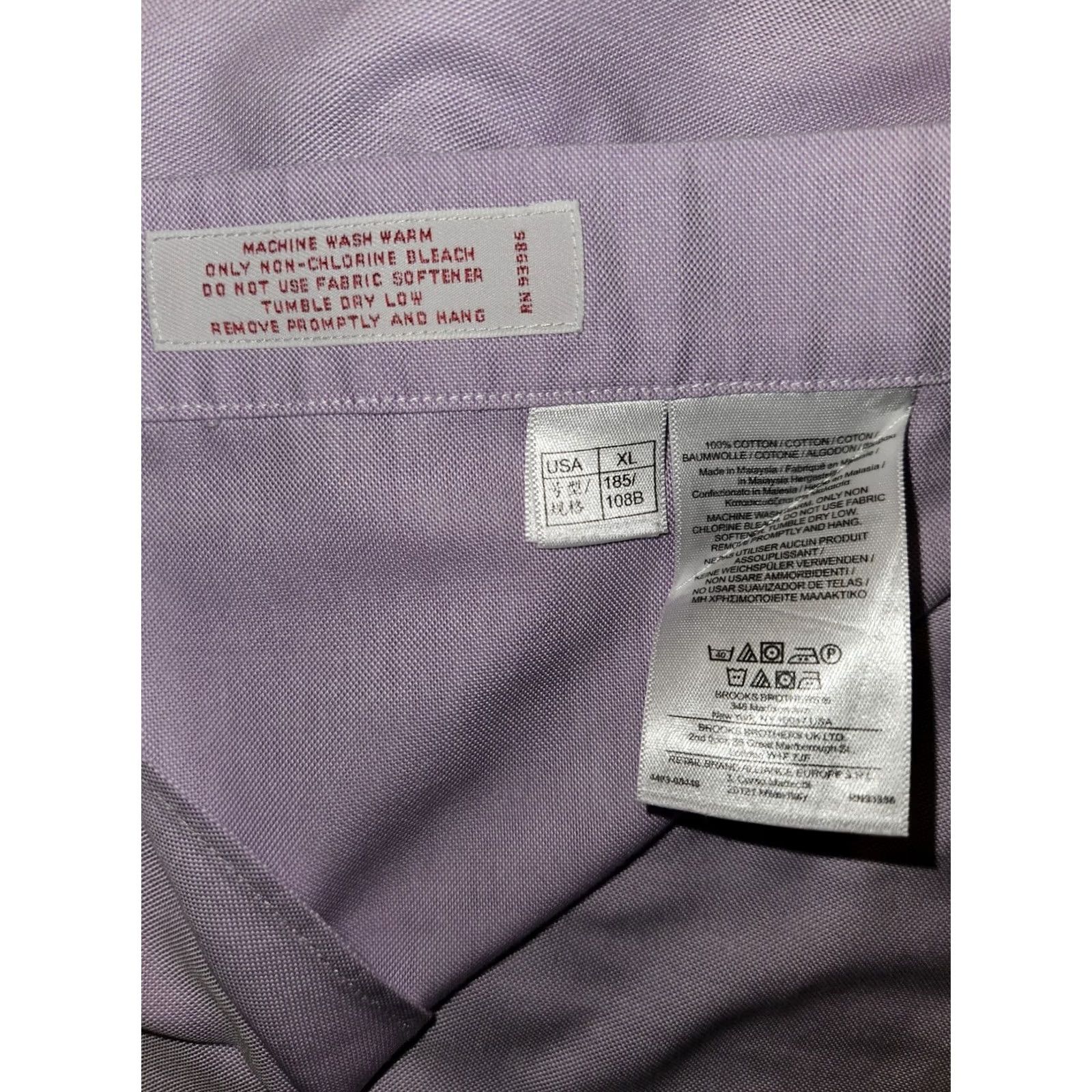 Brooks Brothers Brooks Brothers Button-Down Men's XL Long Sleeve Mauve Supima Cotton Non Iron Shirt Size US XL / EU 56 / 4 - 7 Thumbnail
