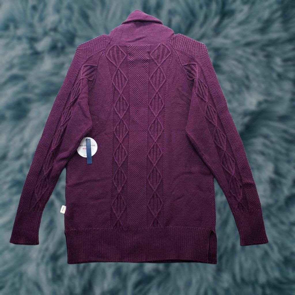 Vintage Magellan Magellan Outdoors Classic Sweater Womens XS Purple Cable Knit Turtleneck Slit Womens Size XS Purple Cable-Knit Pullover Knit Sweatery? Size XS / US 0-2 / IT 36-38 - 1 Thumbnail