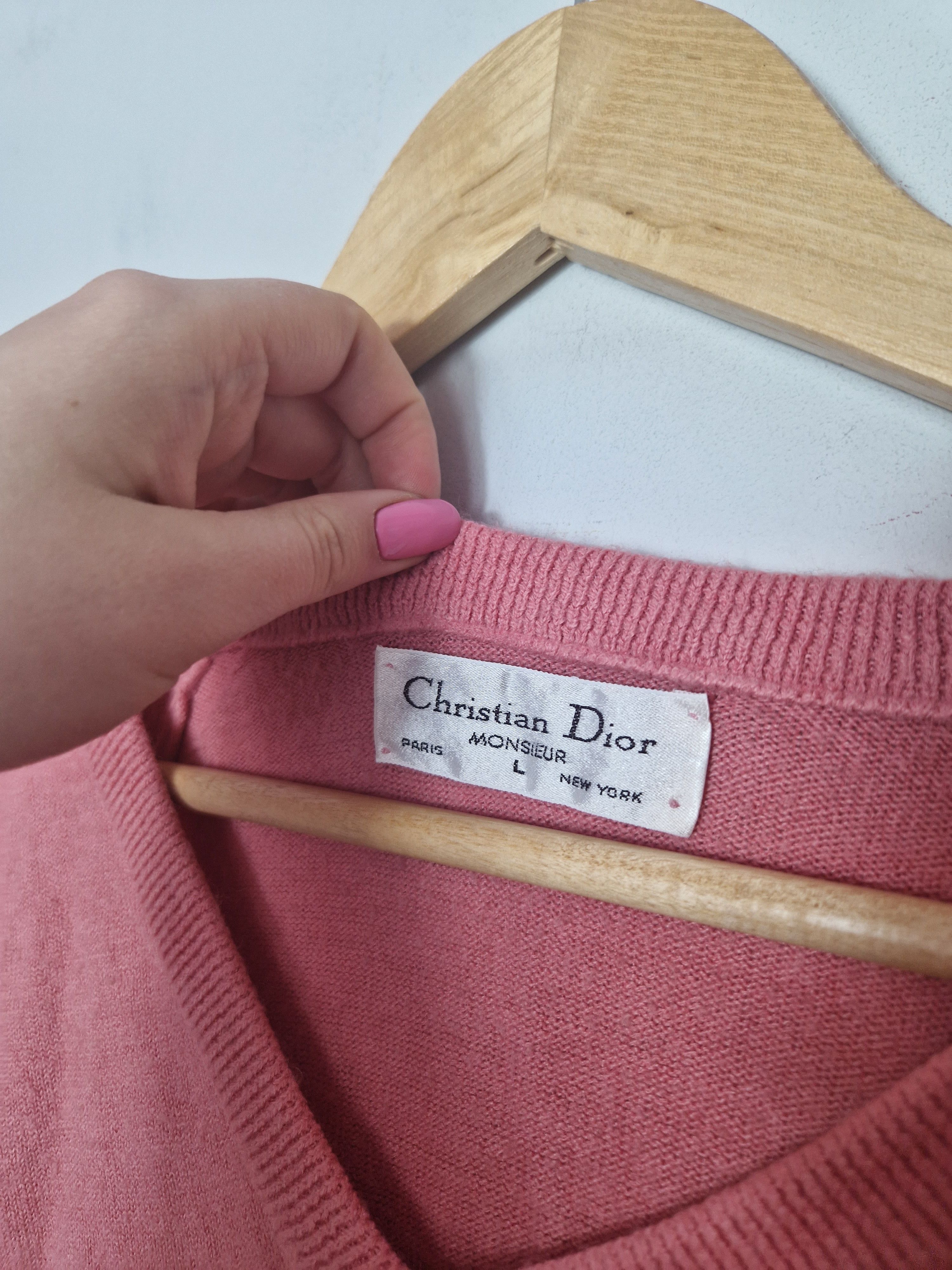 Dior × Hedi Slimane Dior vintage pink sweater Size US XL / EU 56 / 4 - 4 Thumbnail