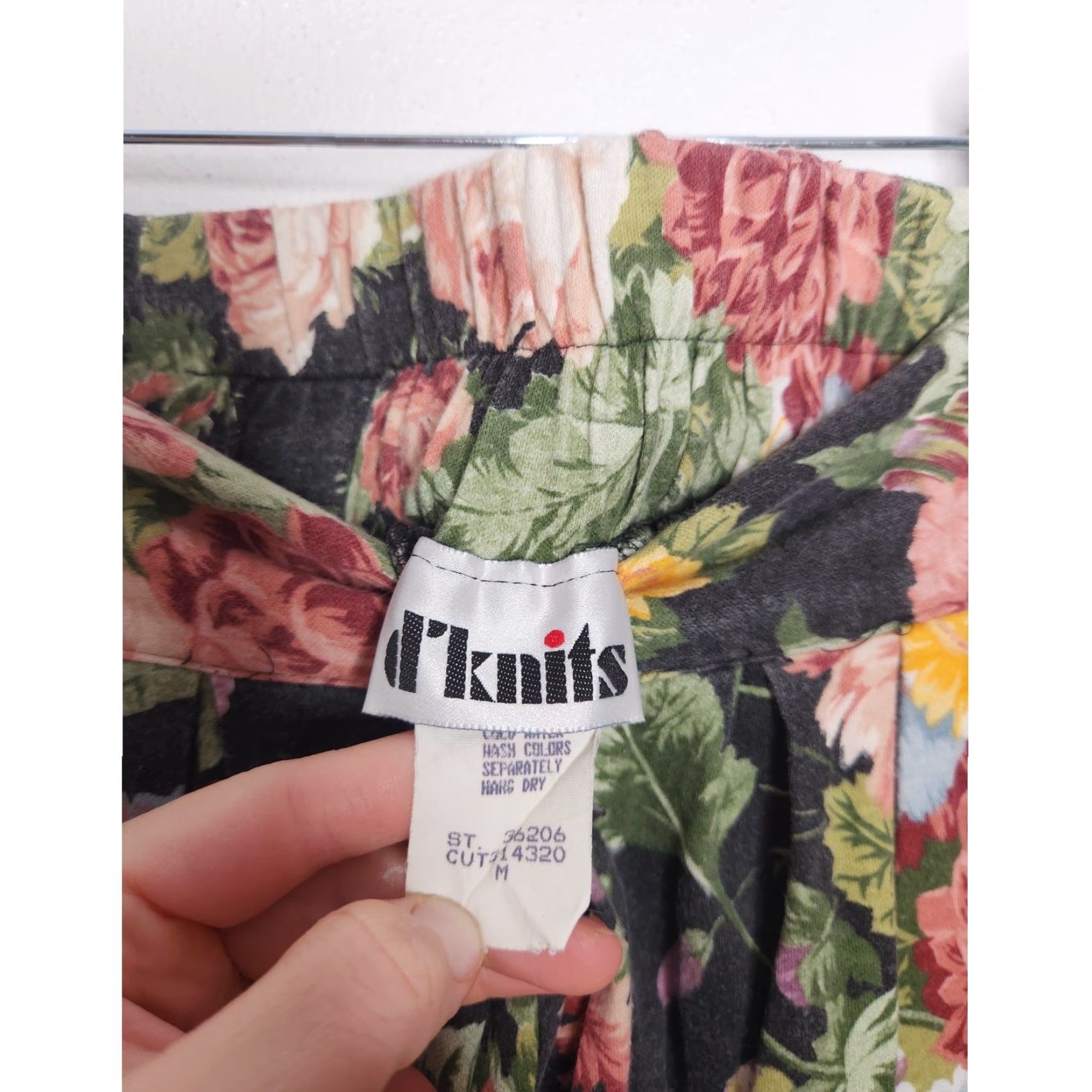 Vintage VINTAGE Floral Stretch Elastic Pants Bottoms 80s Multi D'Knits Women M Pants Boyfriend? Size 32" / US 10 / IT 46 - 5 Thumbnail