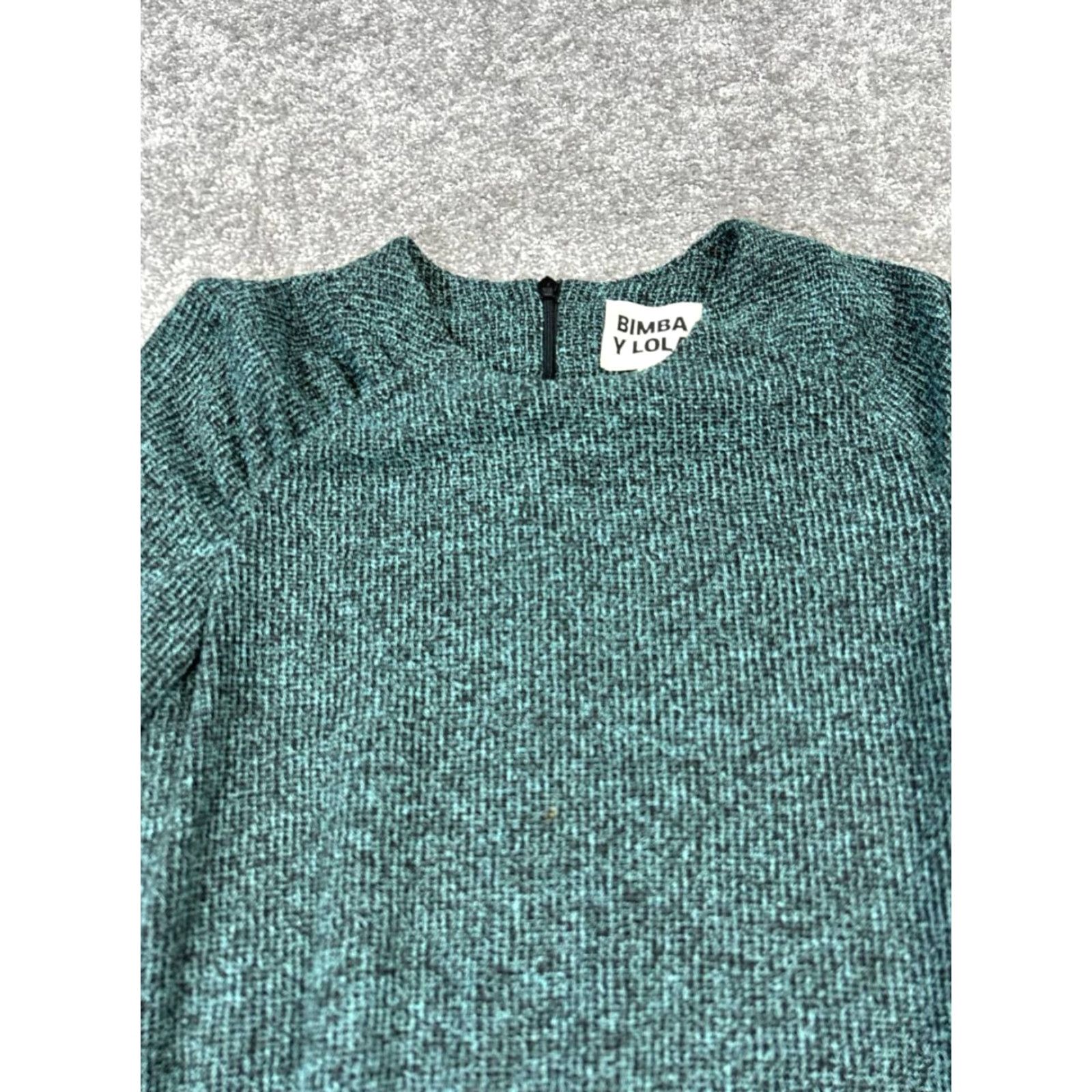 BIMBA Y LOLA BIMBA Y LOLA Dress Womens Small Green Knit A-Line Pencil Sheath Short Dress Casual 90s ? Size S / US 4 / IT 40 - 2 Thumbnail