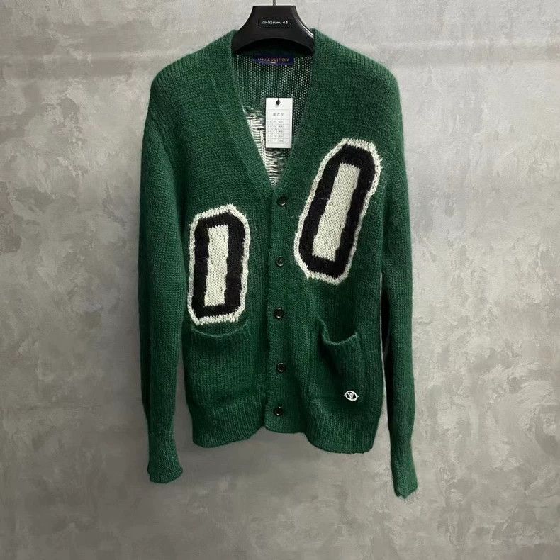 Louis Vuitton Louis Vuitton Green mohair knit cardigan with logo sweater Size US M / EU 48-50 / 2 - 1 Thumbnail