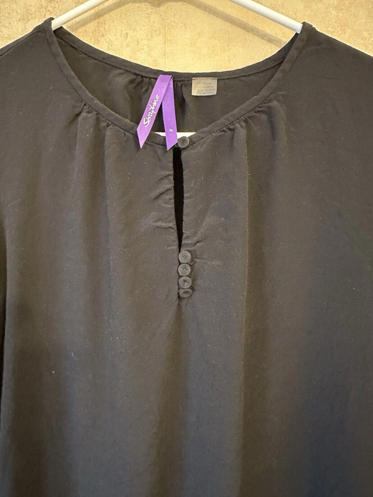 Designer Seraphine Black Maternity Blouse Long Sleeve Medium Size M / US 6-8 / IT 42-44 - 9 Thumbnail