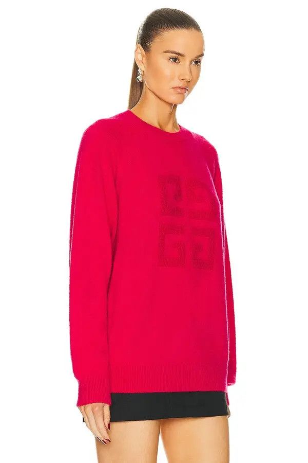 Givenchy o1w1db10325 Raglan Crew Neck Sweater in Fuchsia Size XS / US 0-2 / IT 36-38 - 2 Thumbnail