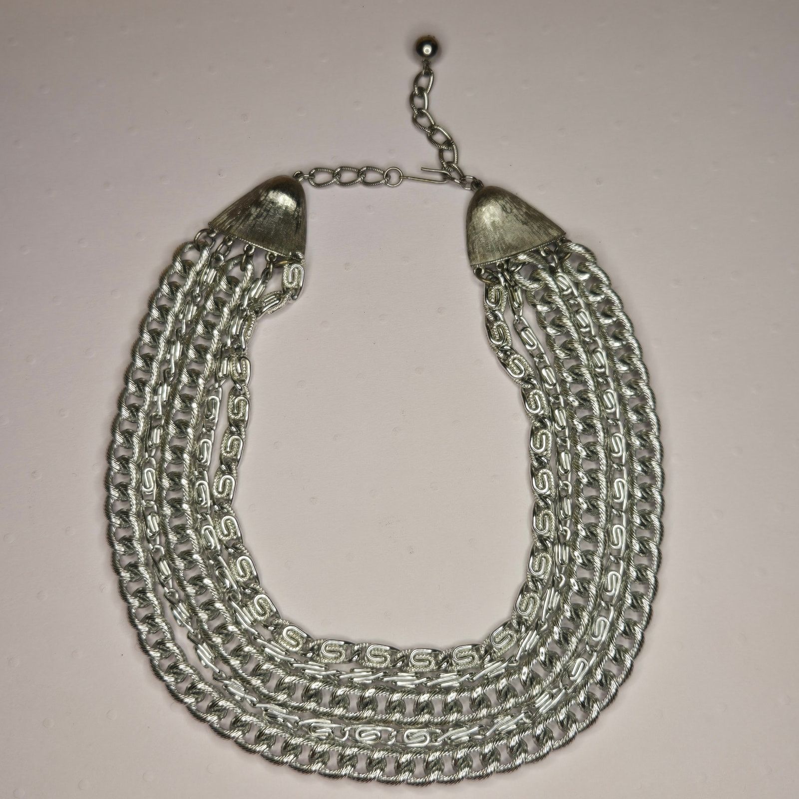 Vintage Vintage Silver Tone Multi-Strand Statement Necklace Size ONE SIZE - 11 Thumbnail