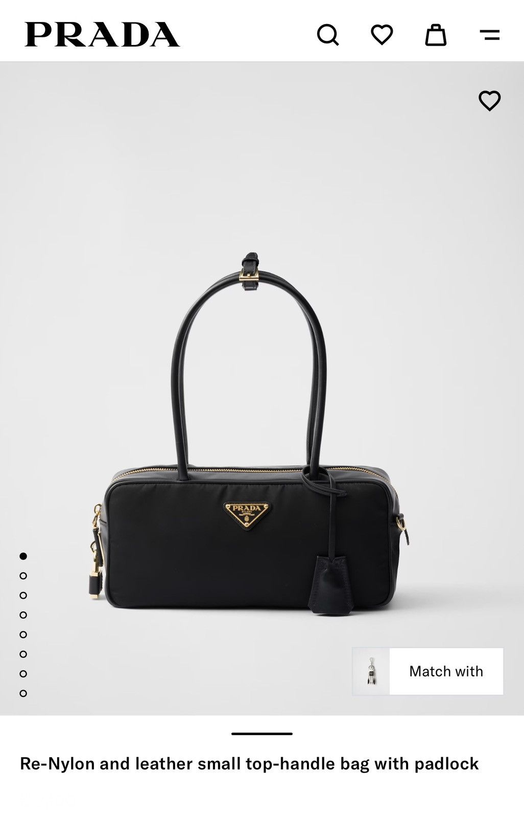 Prada Re-nylon and leather small bag with padlock Size ONE SIZE - 6 Thumbnail