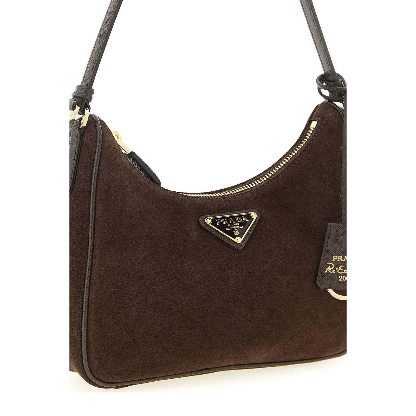 Prada PRADA $2100 Re-Edition 2005 Mini Brown Suede Shoulder Bag Ne Size ONE SIZE - 3 Thumbnail