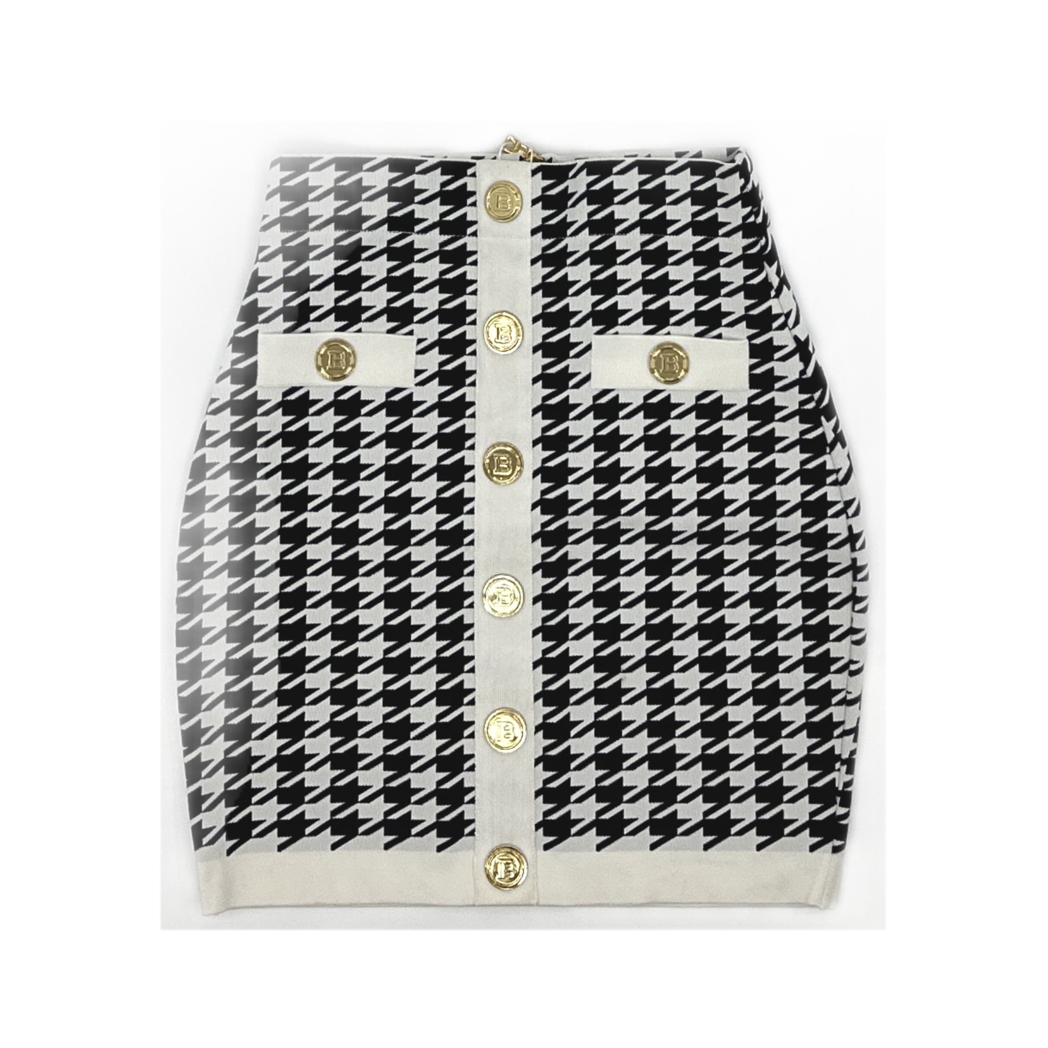 Balmain Balmain Houndstooth Mini Skirt Size 36 Size 26" / US 2 / IT 38 - 1 Thumbnail