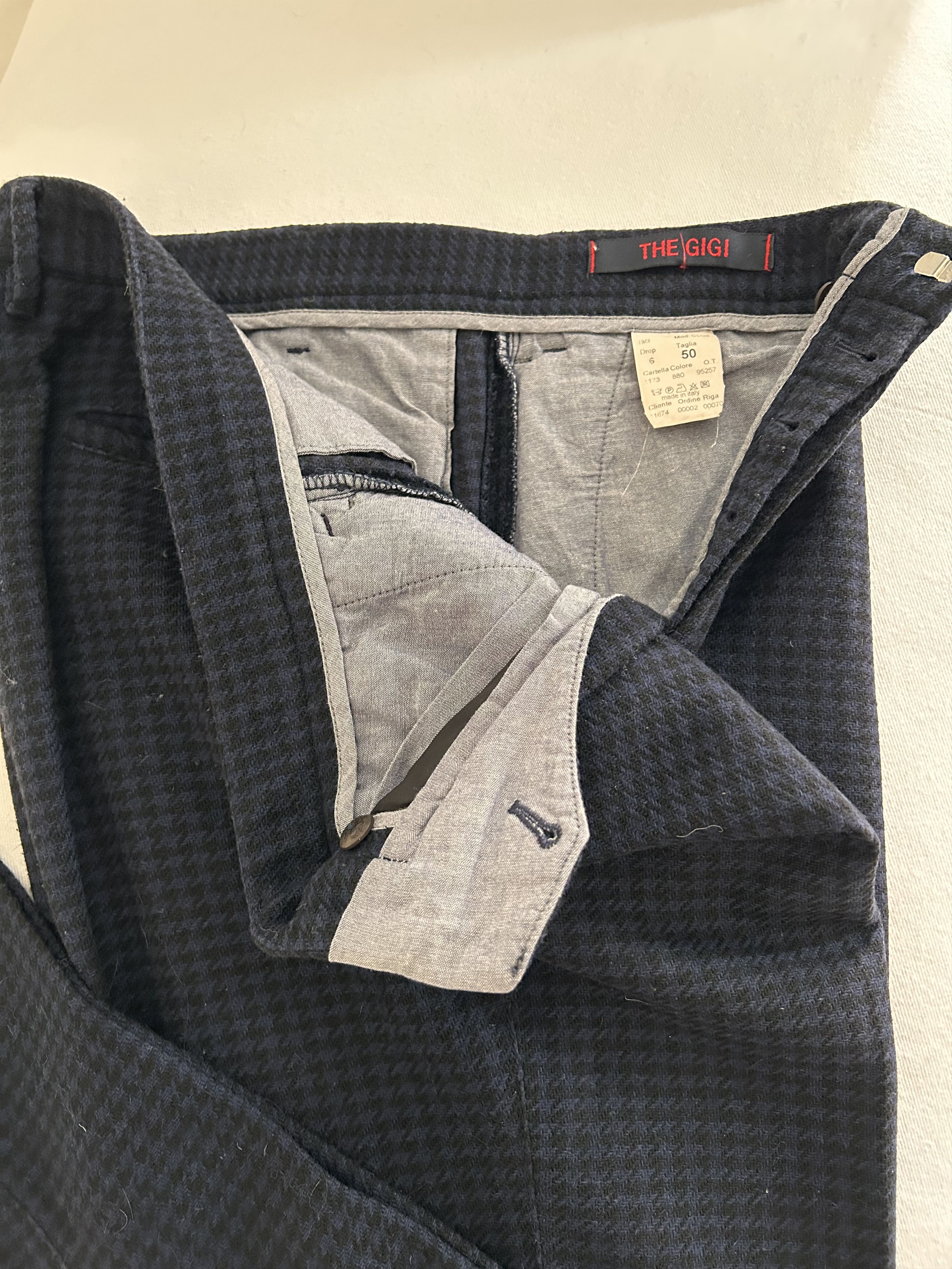 THE GIGI The Gigi blue and black houndstooth pleated trousers Size 50R - 4 Thumbnail