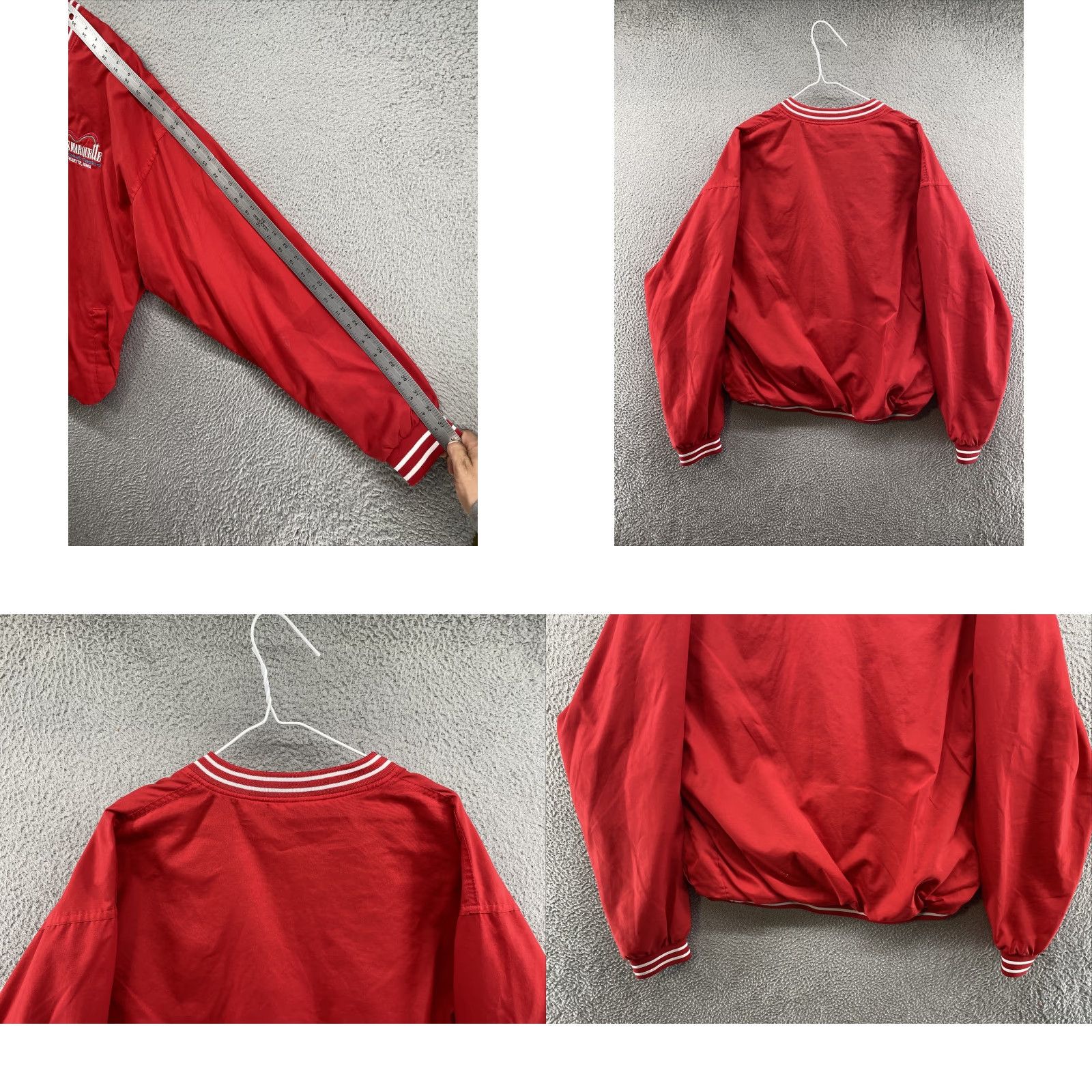 Reebok VINTAGE Reebok Windbreaker Jacket Unisex Adults L Red Miss Marquette Riverboat Casino Iowa Size US L / EU 52-54 / 3 - 8 Thumbnail