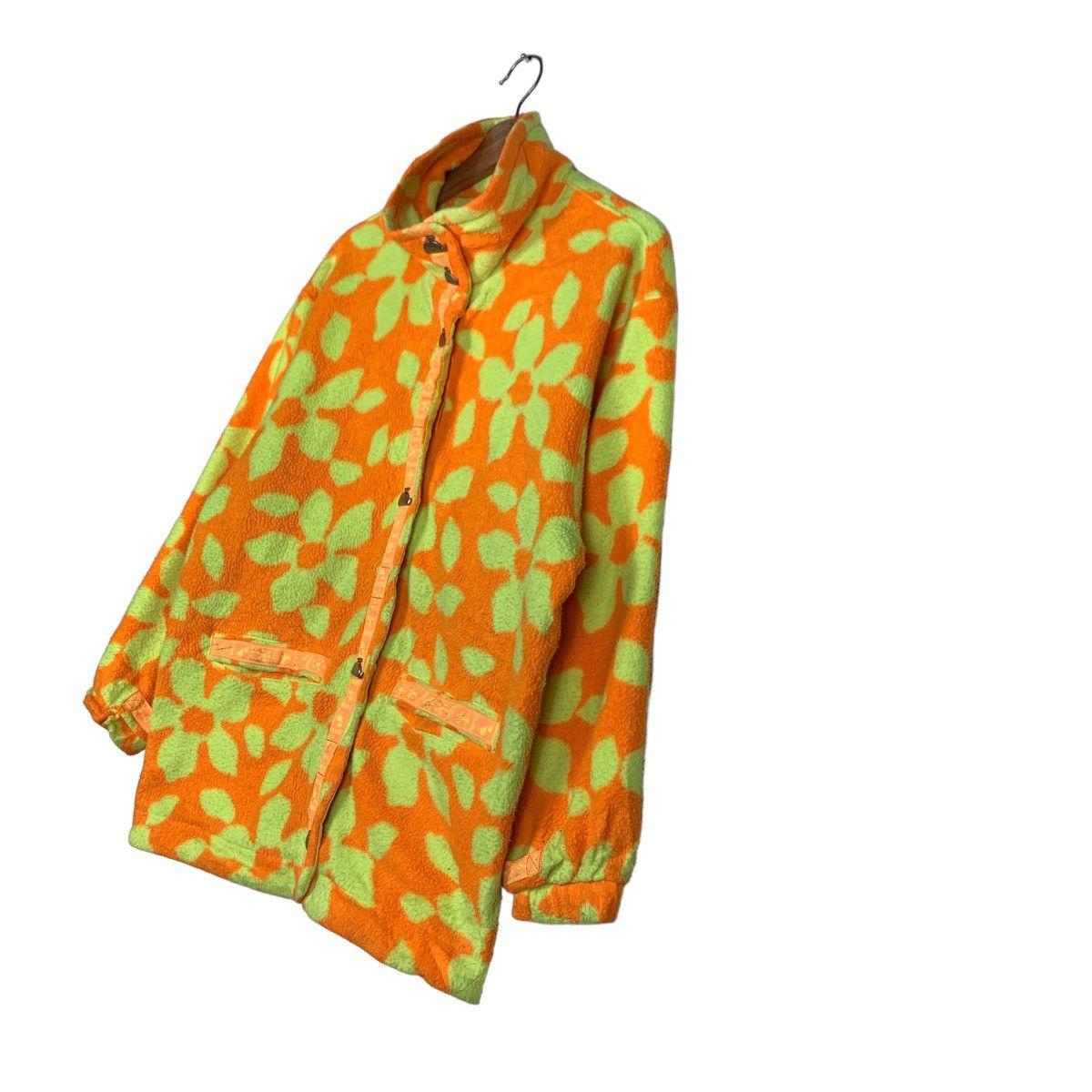 Phenix PHENIX Fullprint Orange Fleece Snap Button Jacket #0078-C5 Size M / US 6-8 / IT 42-44 - 2 Thumbnail