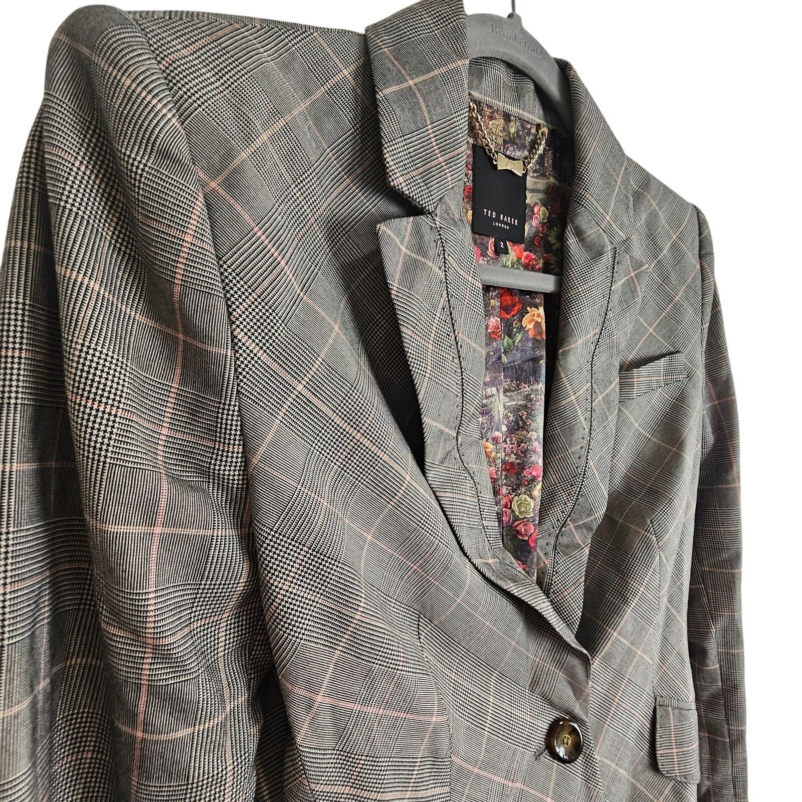 Ted Baker Ted Baker Womens Plaid Blazer Sz 2 Light Academia Preppy Size XS / US 0-2 / IT 36-38 - 5 Thumbnail