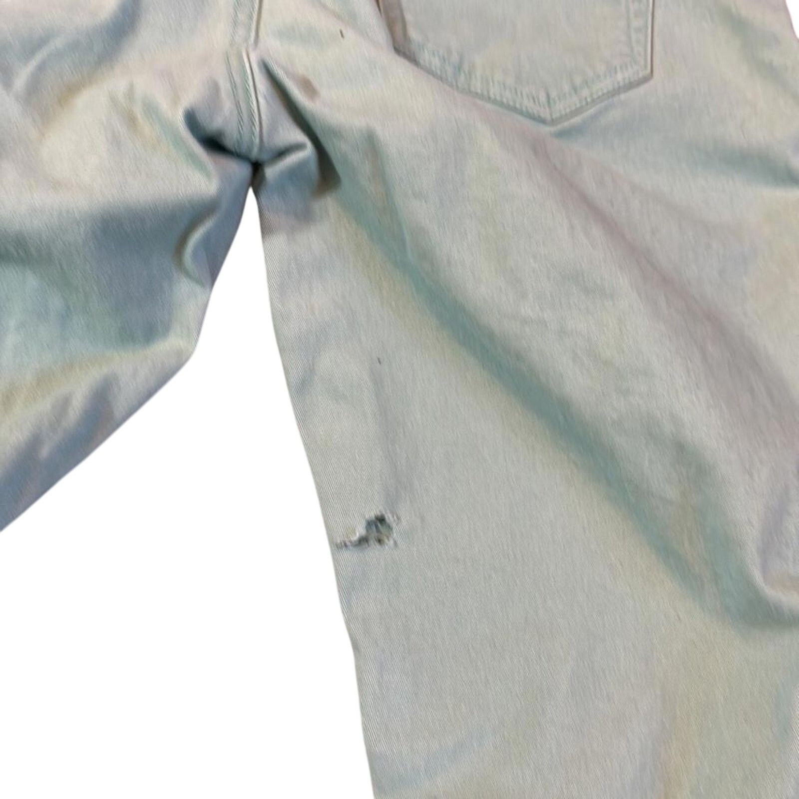 Designer Light Blue/Mint Stretch Jeans - Size 11 by American Style Size 30" / US 8 / IT 44 - 5 Thumbnail