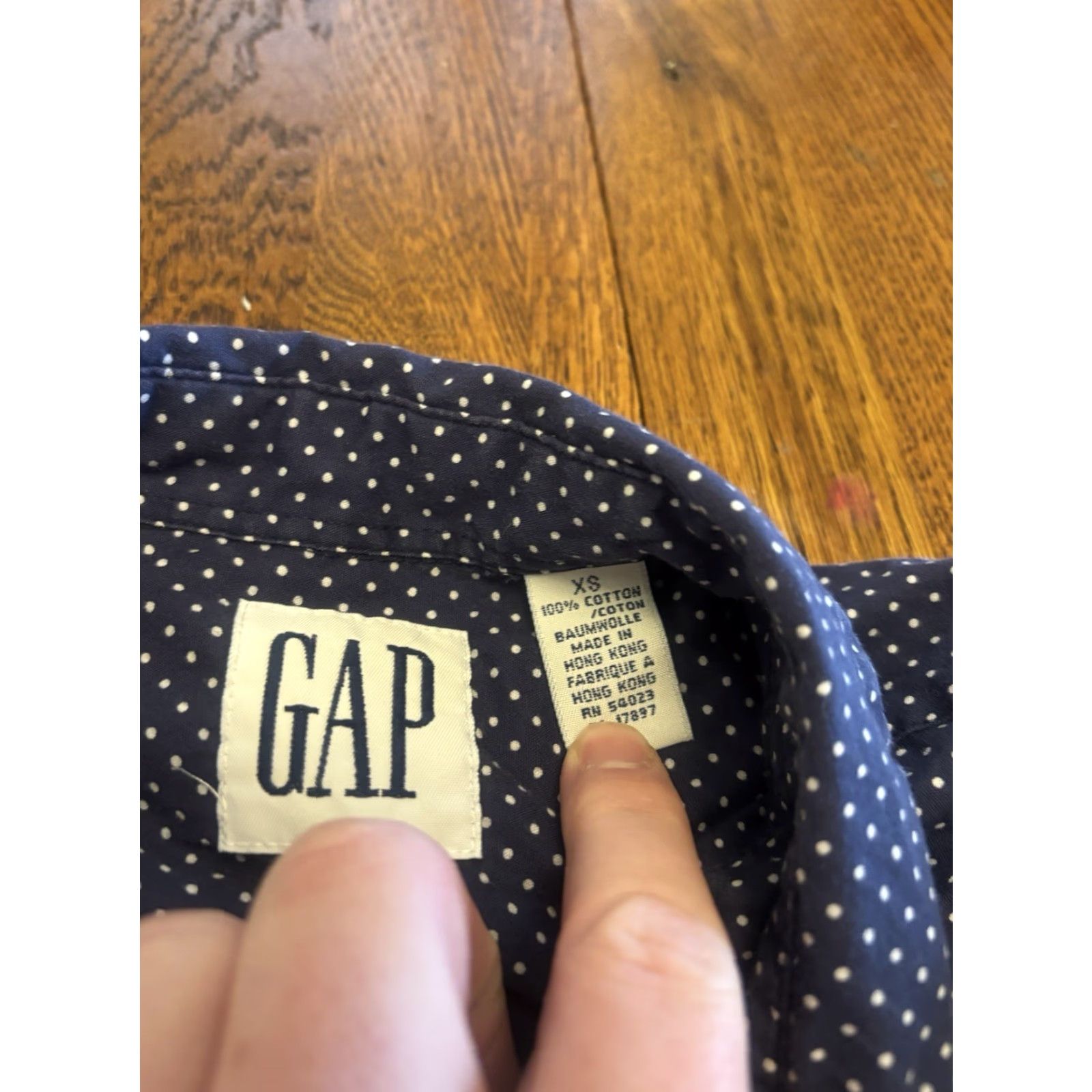 Gap VINTAGE Gap Shirt Polka Dot 90s Atomic Normcore Button-Up Collared Long Sleeve S Blue Men Size US S / EU 44-46 / 1 - 2 Thumbnail