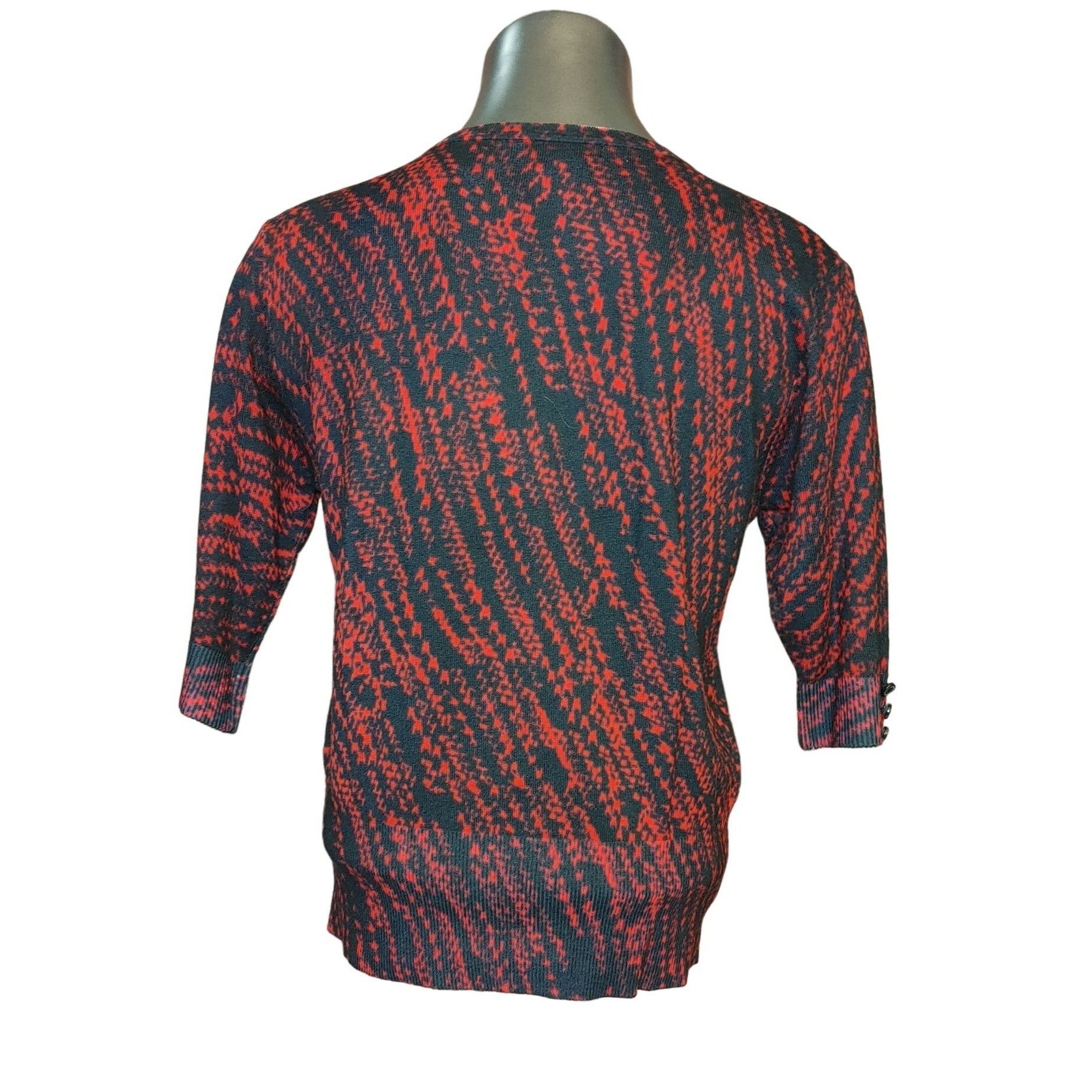Other Audrey & Grace Blsck and Red 1/2 Sleeve Cardigan Size L Size L / US 10 / IT 46 - 2 Thumbnail