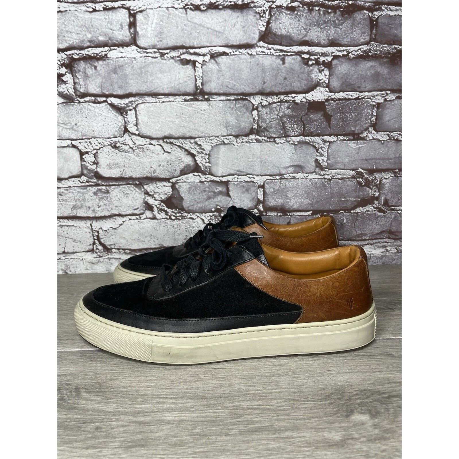Frye Frye Black Suede Brown Leather Lace Up Low Top Casual Shoes Size US 10 / EU 43 - 20 Thumbnail