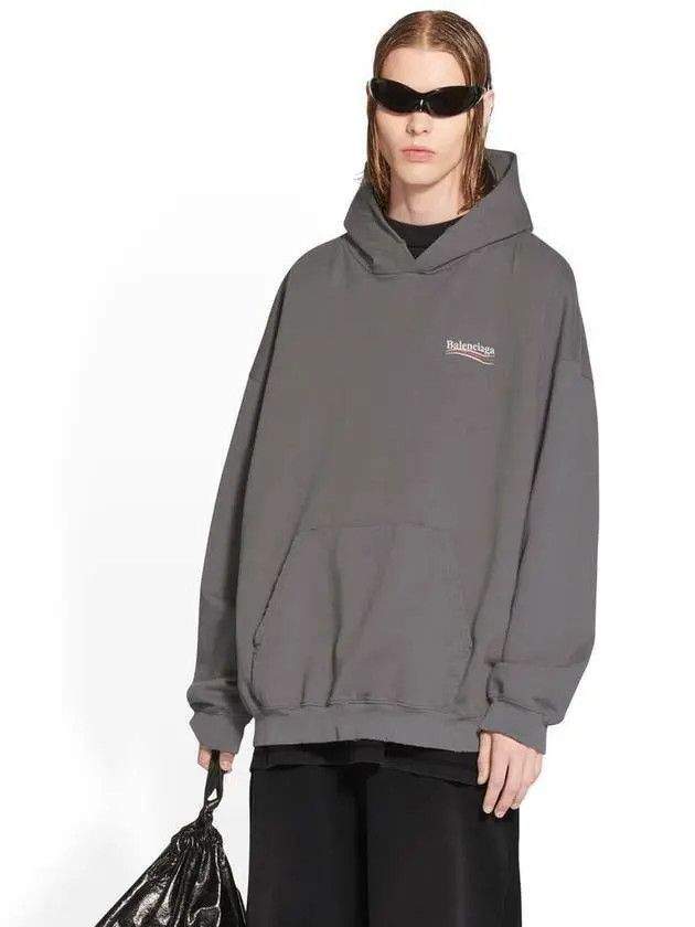 Balenciaga o1mt1gz1224 Political Campaign Hoodie Large Fit Dark Grey Size US XL / EU 56 / 4 - 5 Thumbnail