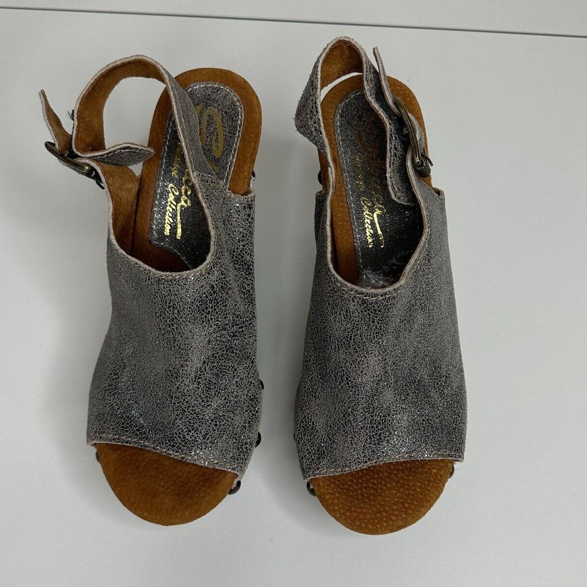 Other Sbicca Silver Leather Clunky Vintage Collection Open Toe 7 Size US 7 / IT 37 - 4 Thumbnail