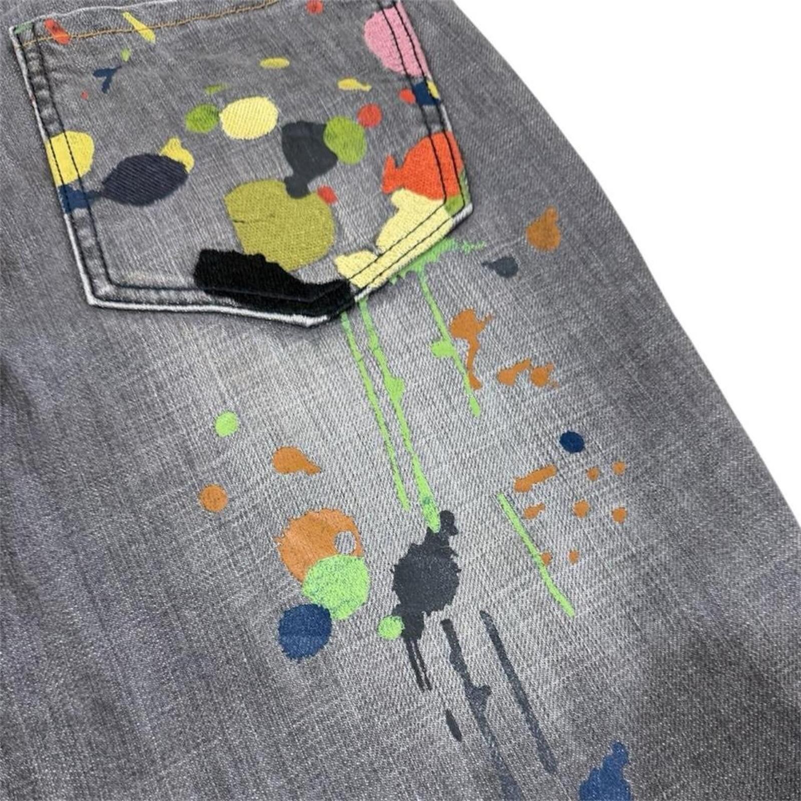 True Religion Rare MAJAH FLAVAH Paint splatter jeans with unique design Size US 29 - 5 Thumbnail