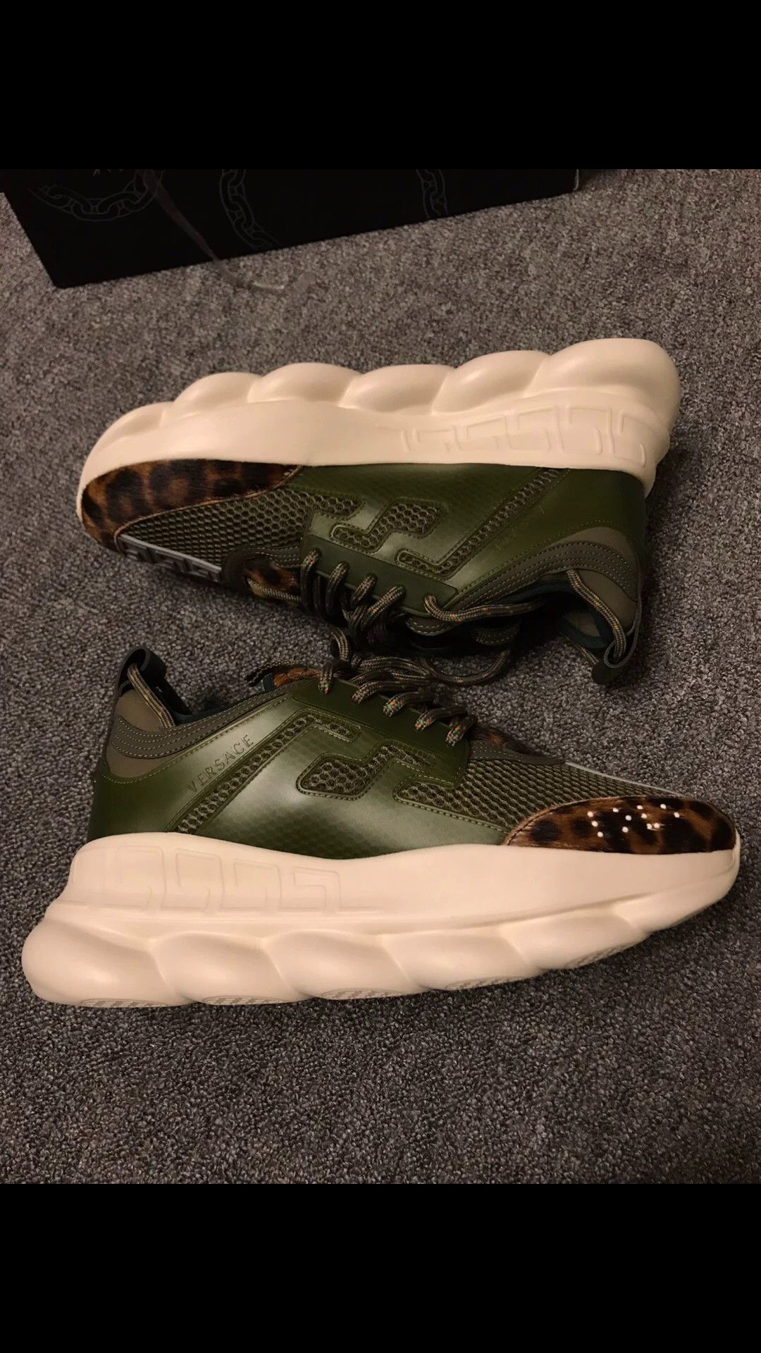 Versace VERSACE Dark Green Leopard Platform Dad Sneakers 42 (L) Size US 9 / EU 42 - 7 Thumbnail
