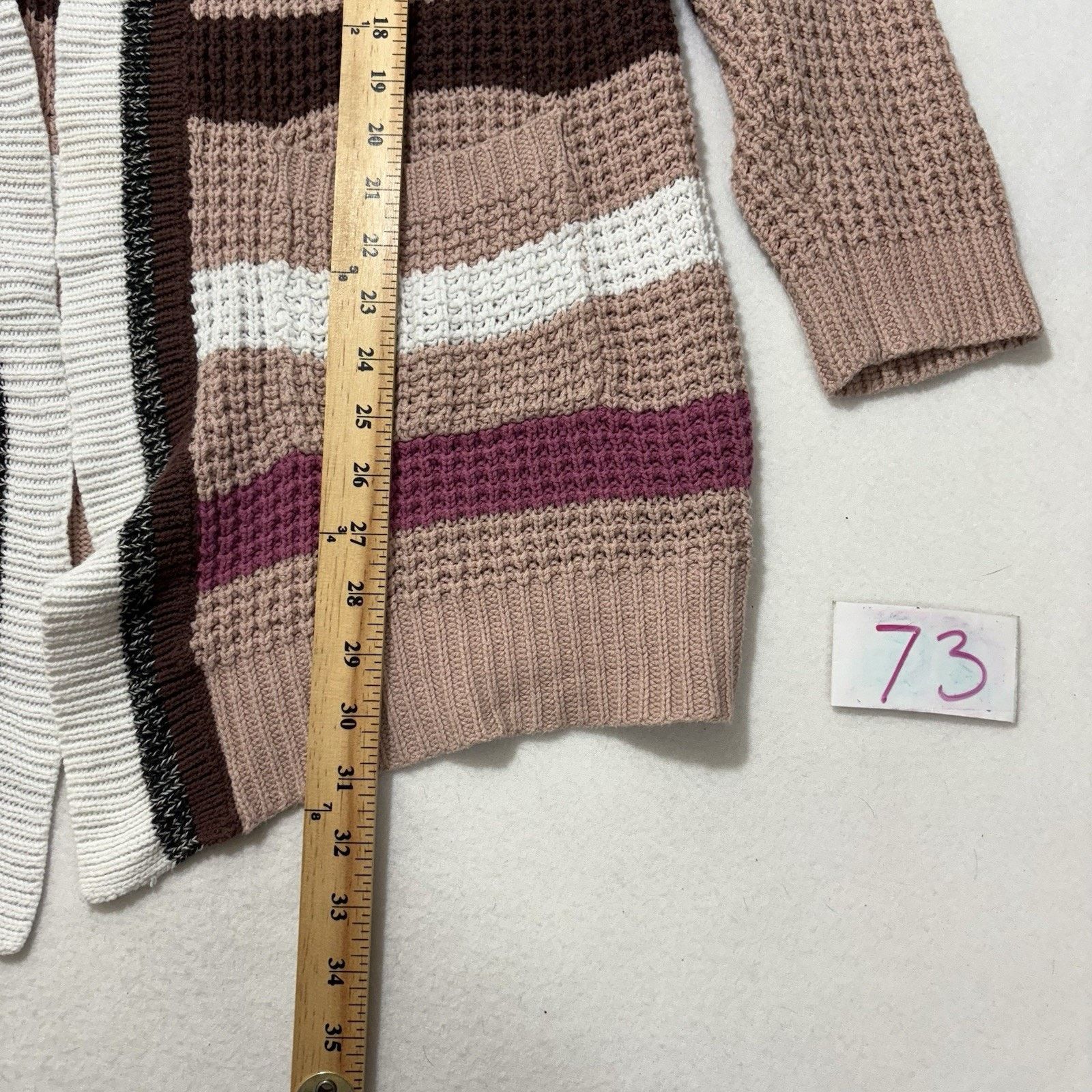 Other Torrid 1X Boyfriend Cardigan Open Front Sweater Pink Striped Size XL / US 12-14 / IT 48-50 - 9 Thumbnail