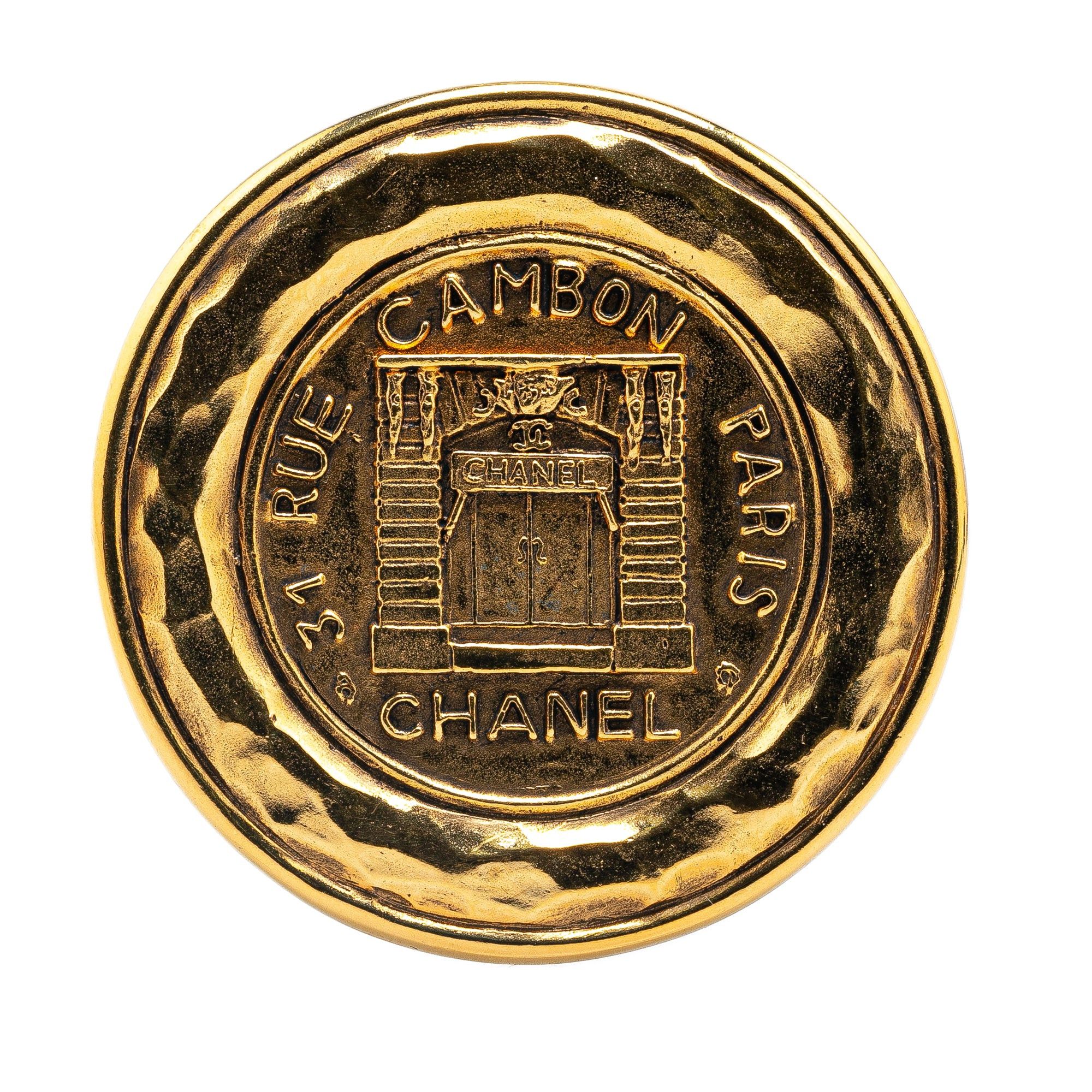 Chanel Chanel Gold Plated 31 Rue Cambon Brooch Gold Size ONE SIZE - 1 Thumbnail