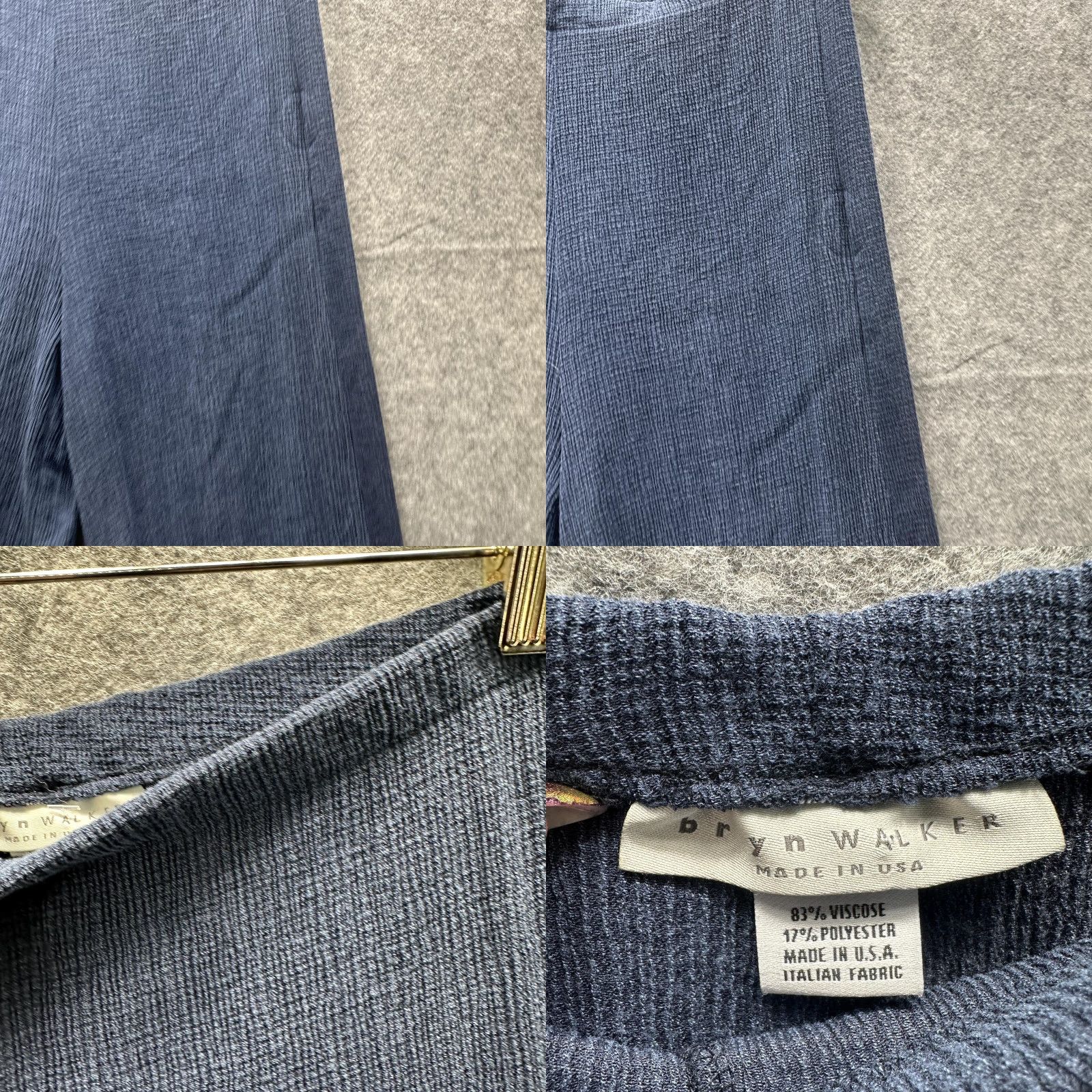 Vintage Bryn Walker Pants Womens Small Blue Textured Knit Jogger Cuffed Pull On USA Size 28" / US 6 / IT 42 - 8 Thumbnail