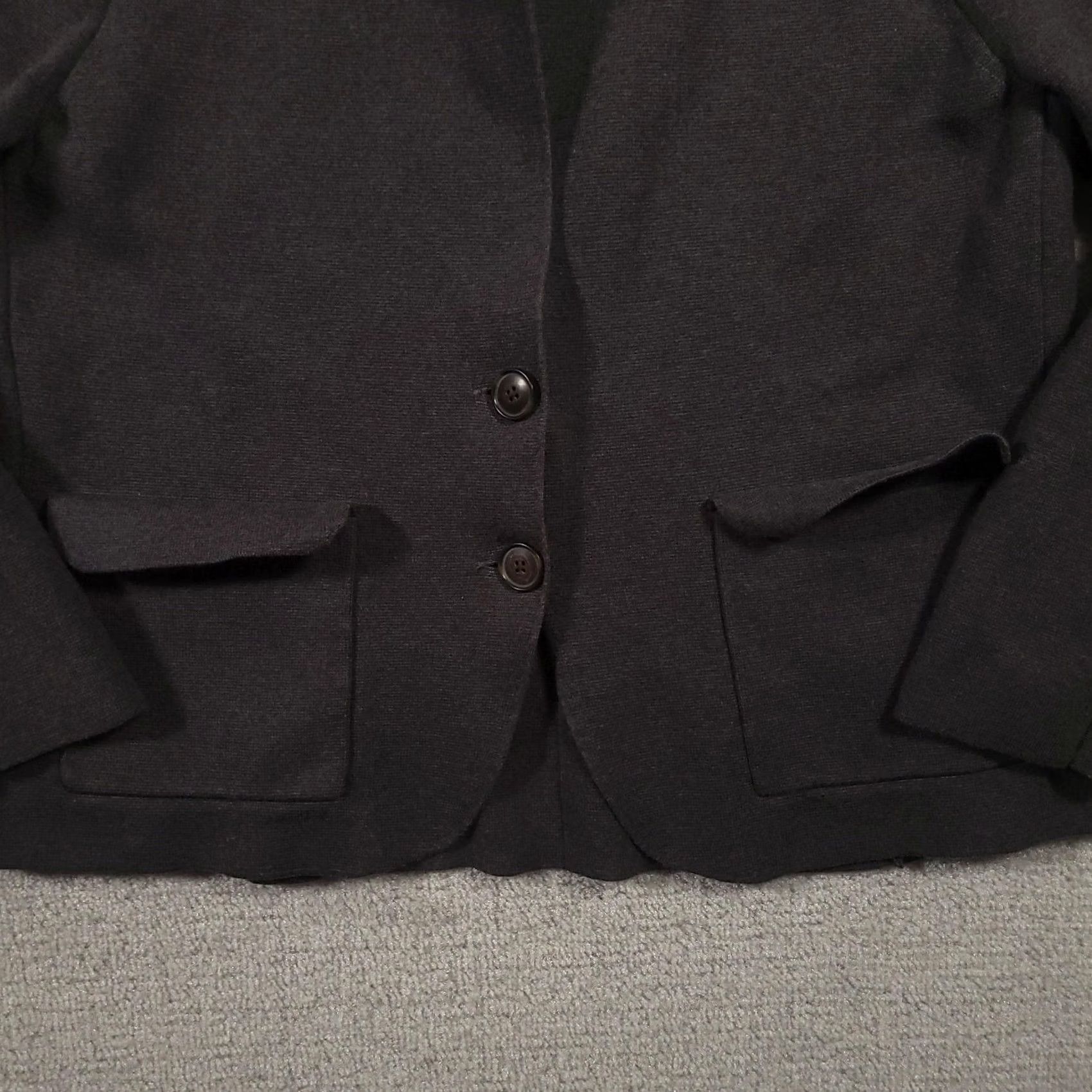 Banana Republic VINTAGE Banana Republic Blazer Jacket Womens L Charcoal Knit Two Button Pockets Size L / US 10 / IT 46 - 4 Thumbnail