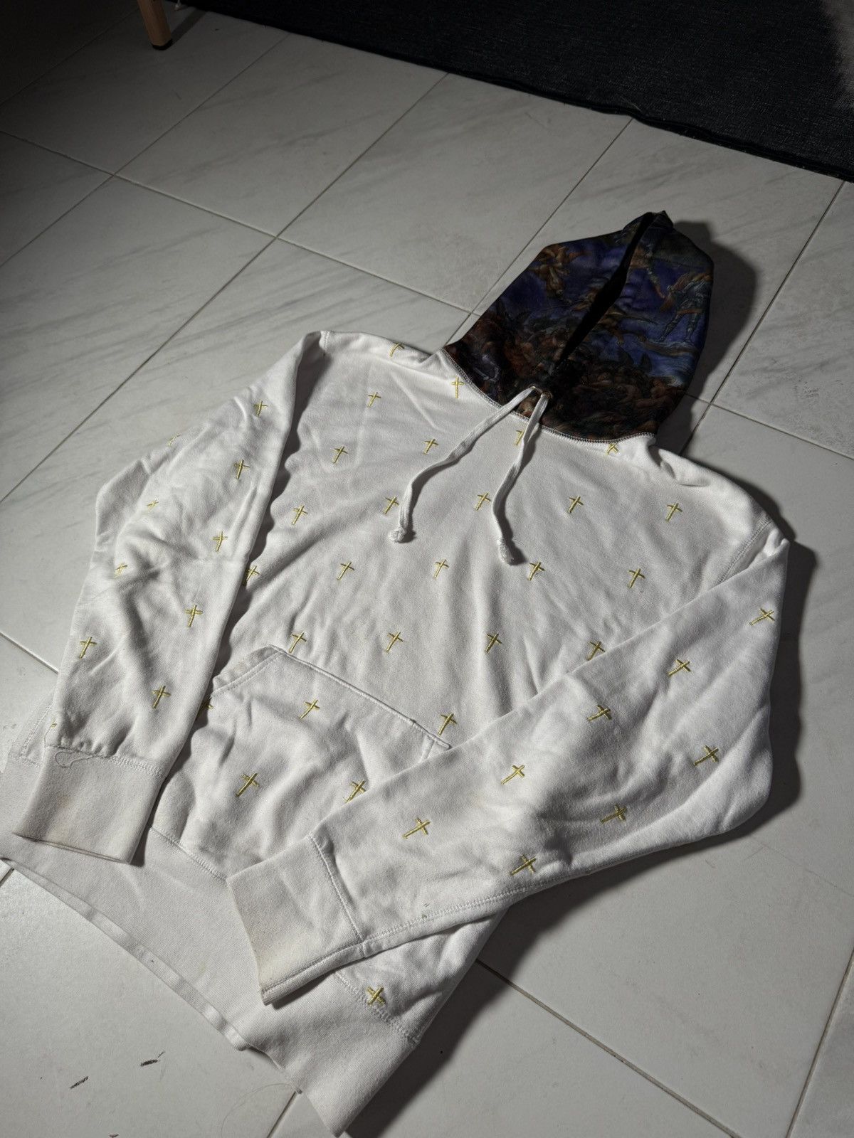 Fucking Awesome RARE FA White Gold Cross Cathedral Hoodie Size US L / EU 52-54 / 3 - 2 Thumbnail